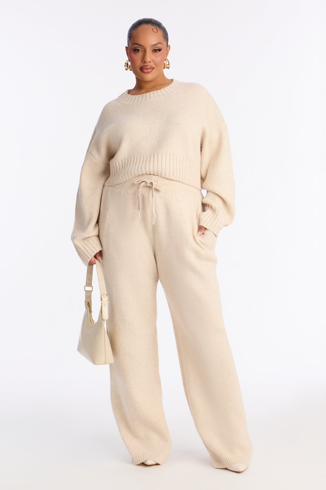 Mila Pullover Sweater Pant Set - Oatmeal