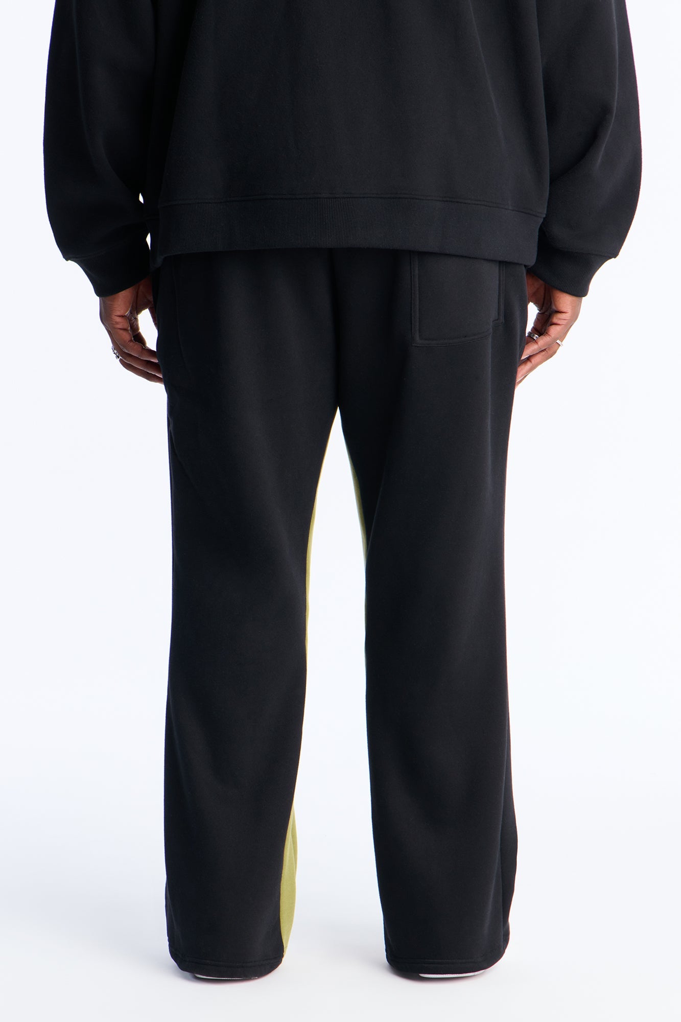 Broken Love Color Block Slim Flare Sweatpants - Black