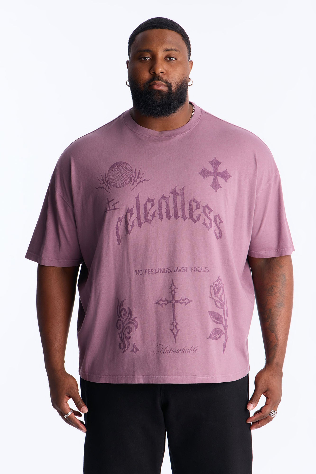 Relentless Untouchable Oversized Short Sleeve Tee - Purple