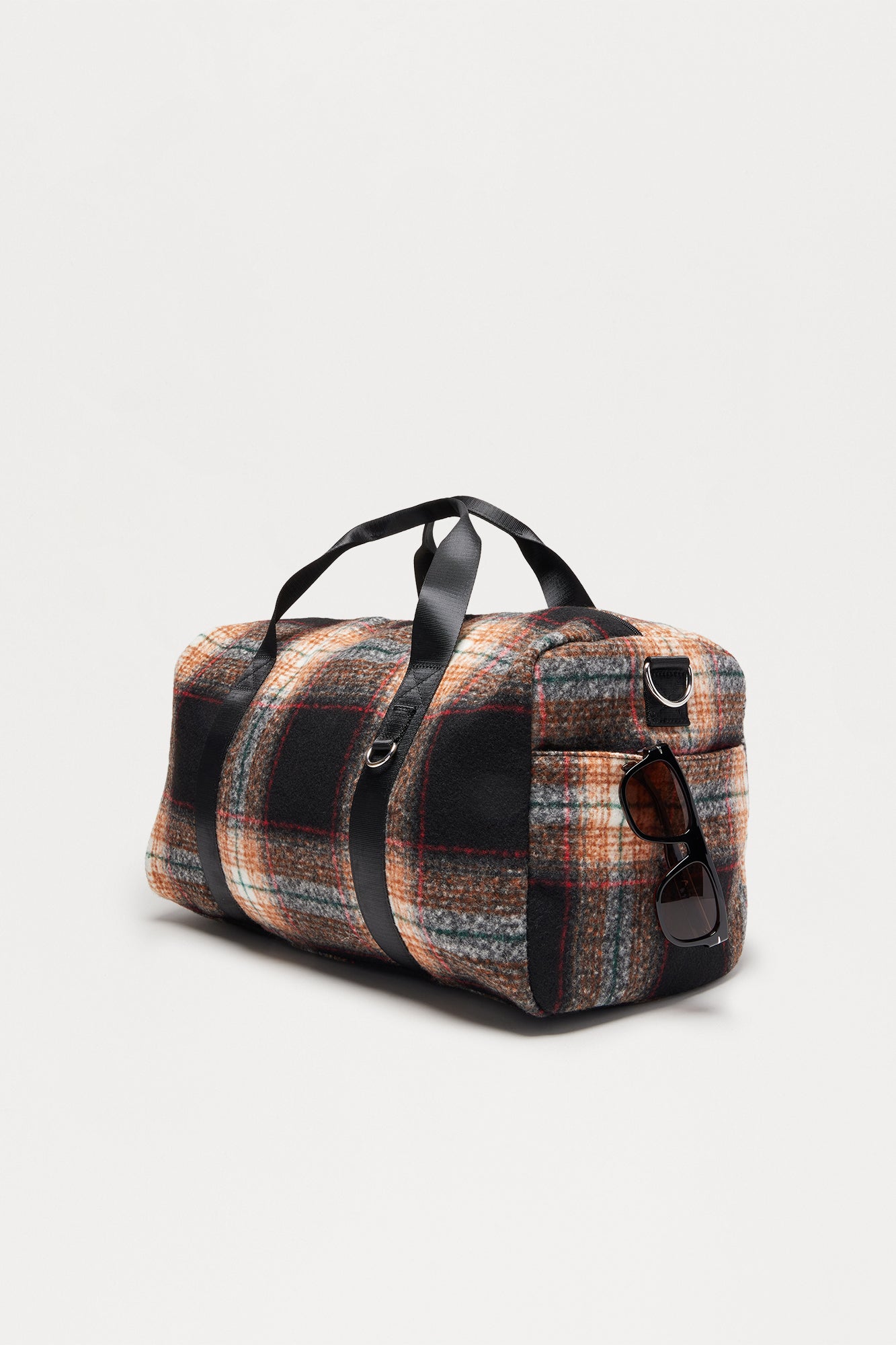 Flannel Mid Size Overnight Duffle Bag - Tan/Multi