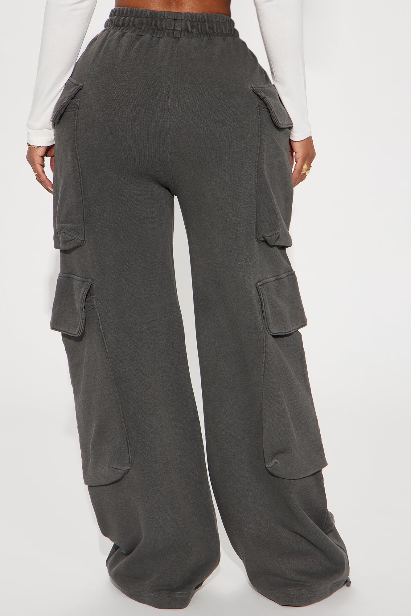 Kayla Cargo Sweatpants - Charcoal