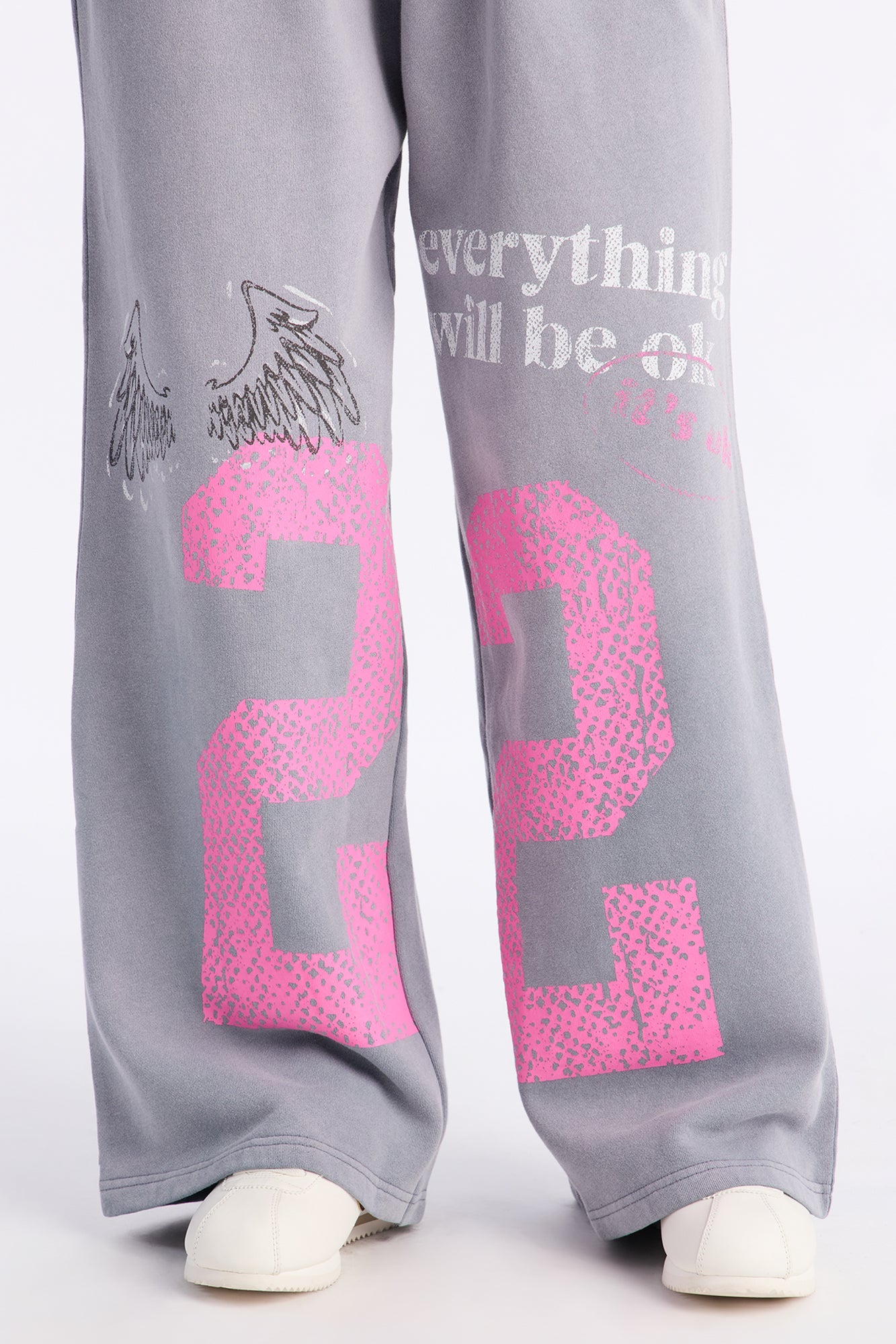Everything Will Be Ok Hoodie Pant Set - Slate Blue