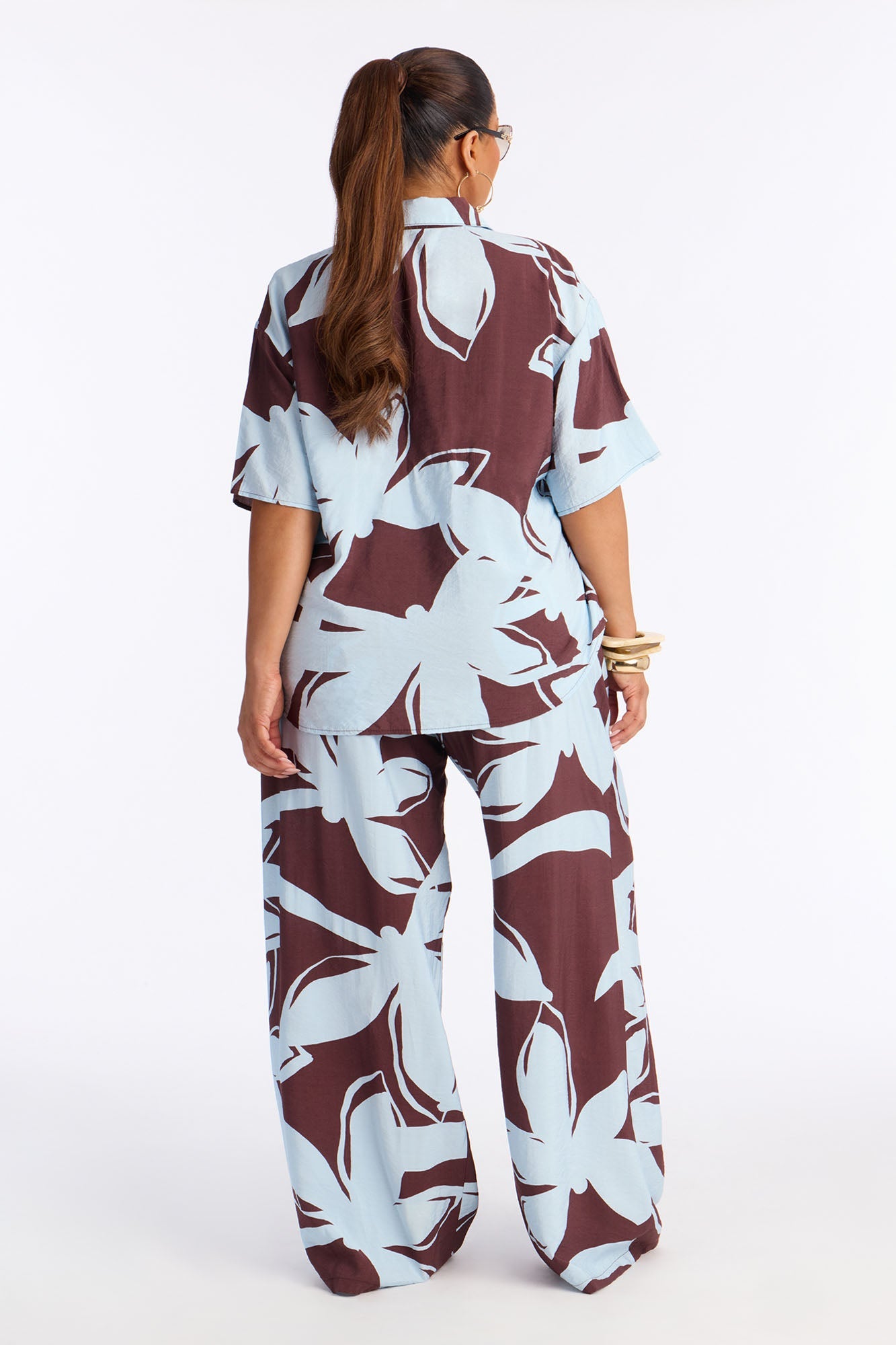 Ready For Vacay Wide Leg Pant Set - Brown
