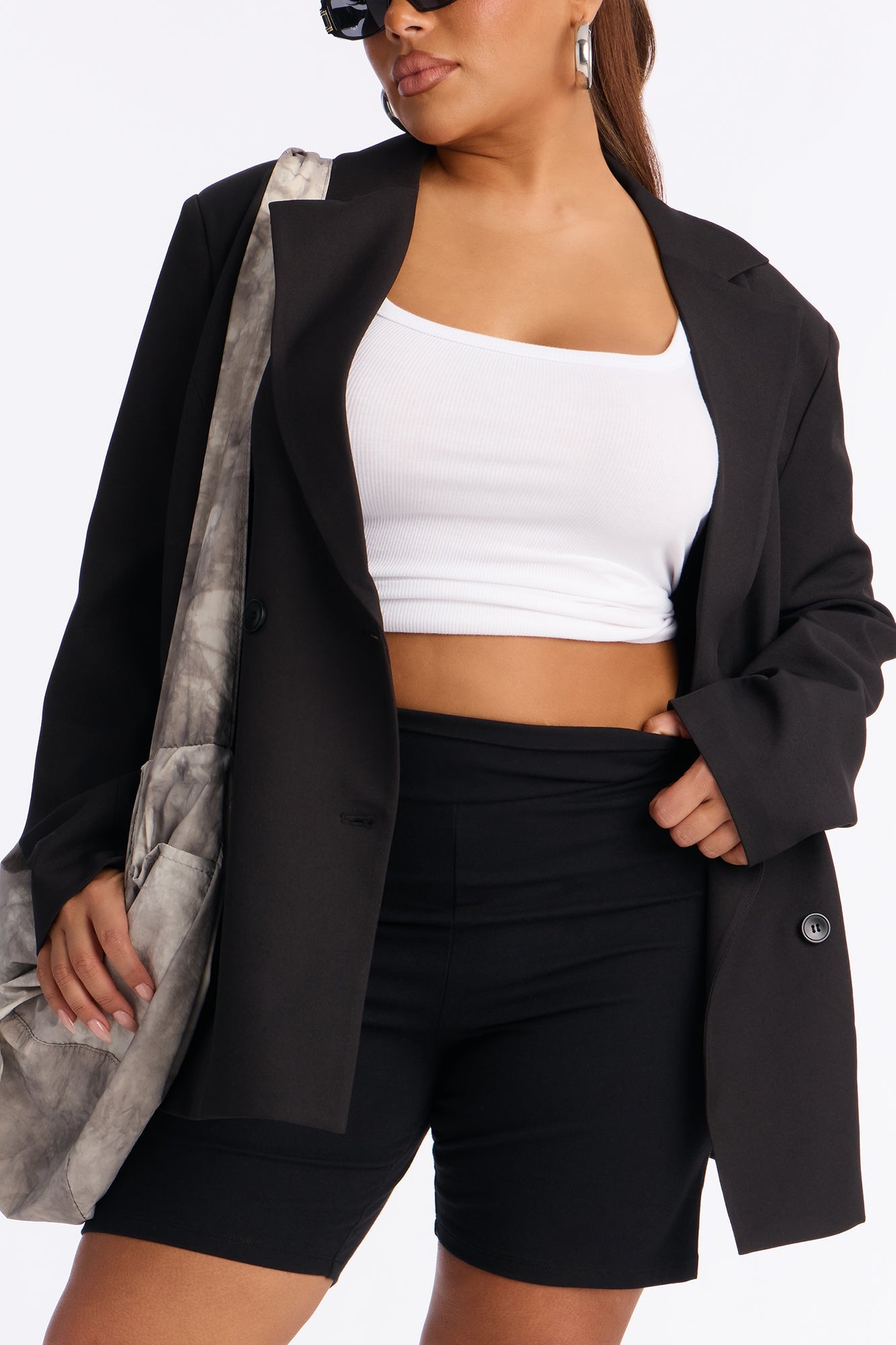 Quinn High Rise Everyday Cotton Biker Short 7″ - Black