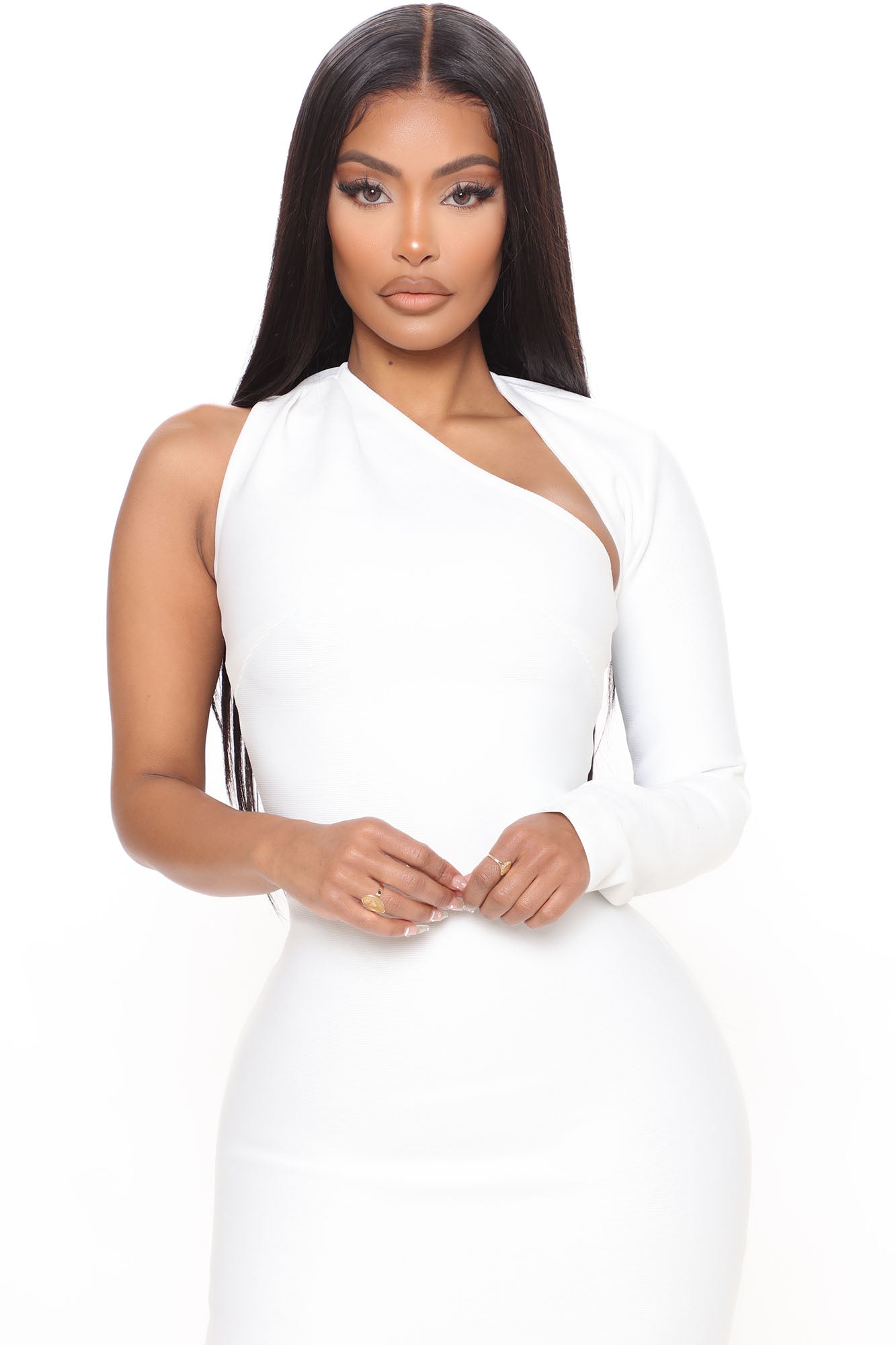 My Love Bandage Midi Dress - White