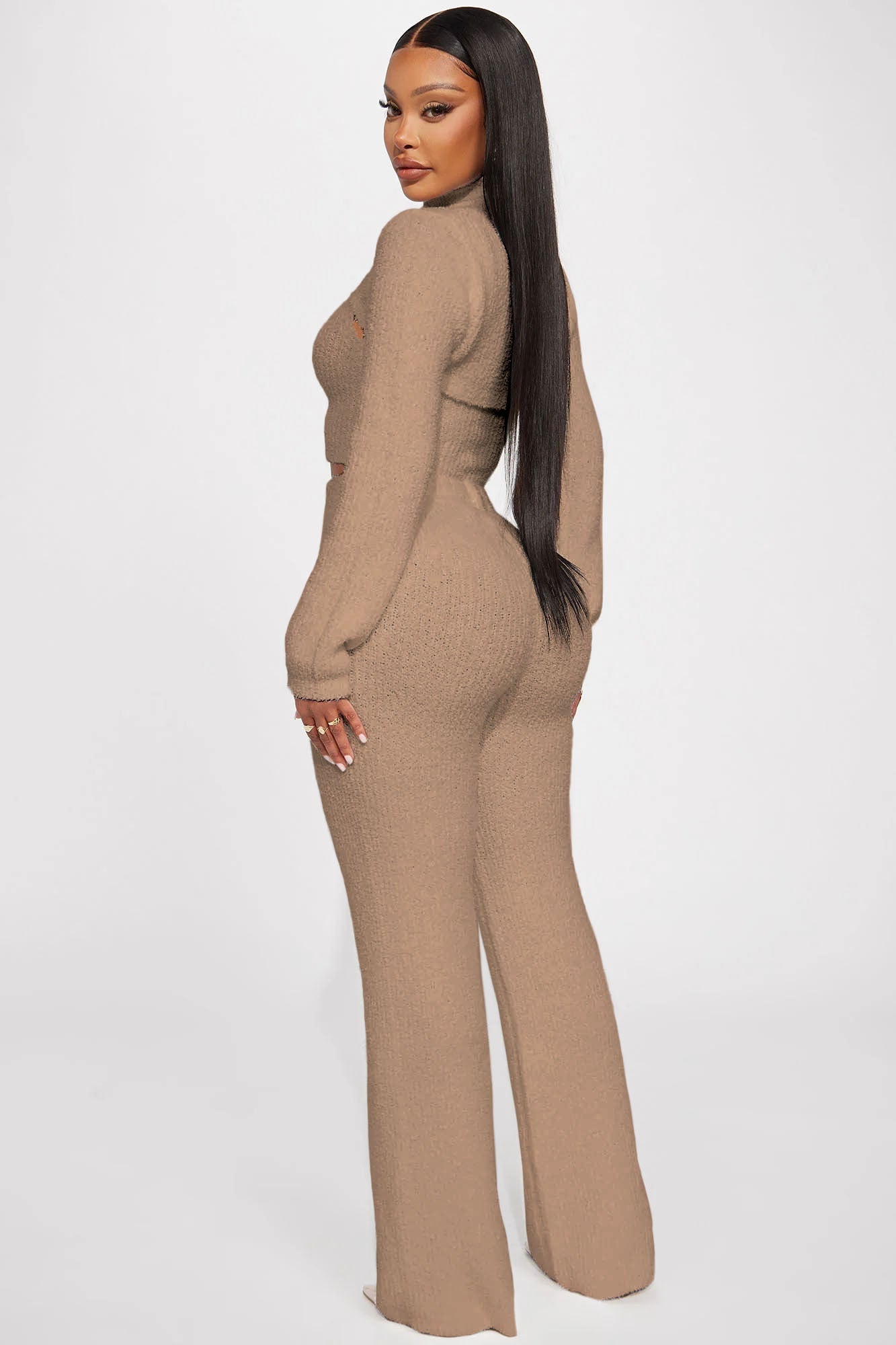 Feeling Cozy 3 Piece Pant Set - Taupe