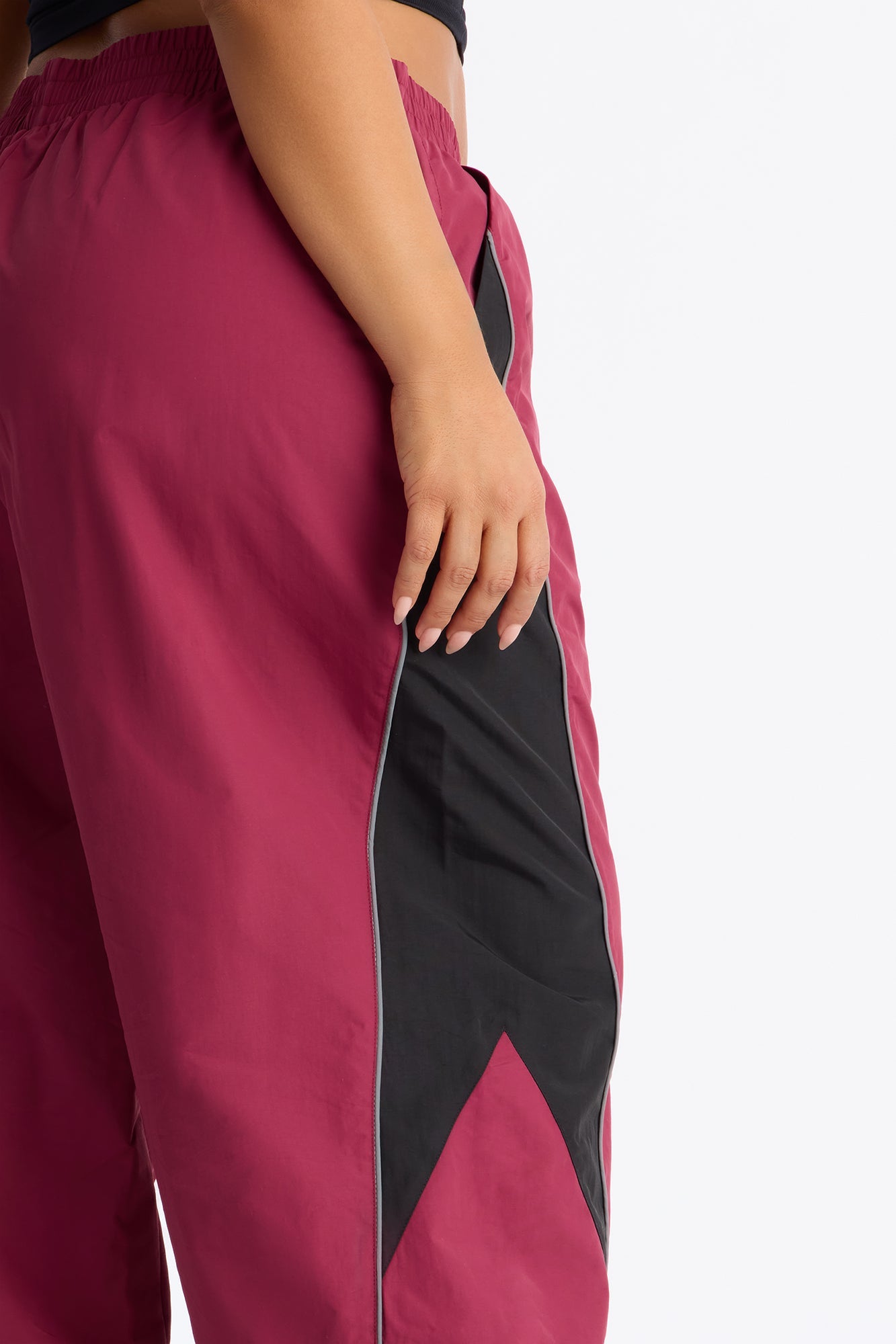 Set The Trend Windbreaker Pants 33 - Burgundy/combo