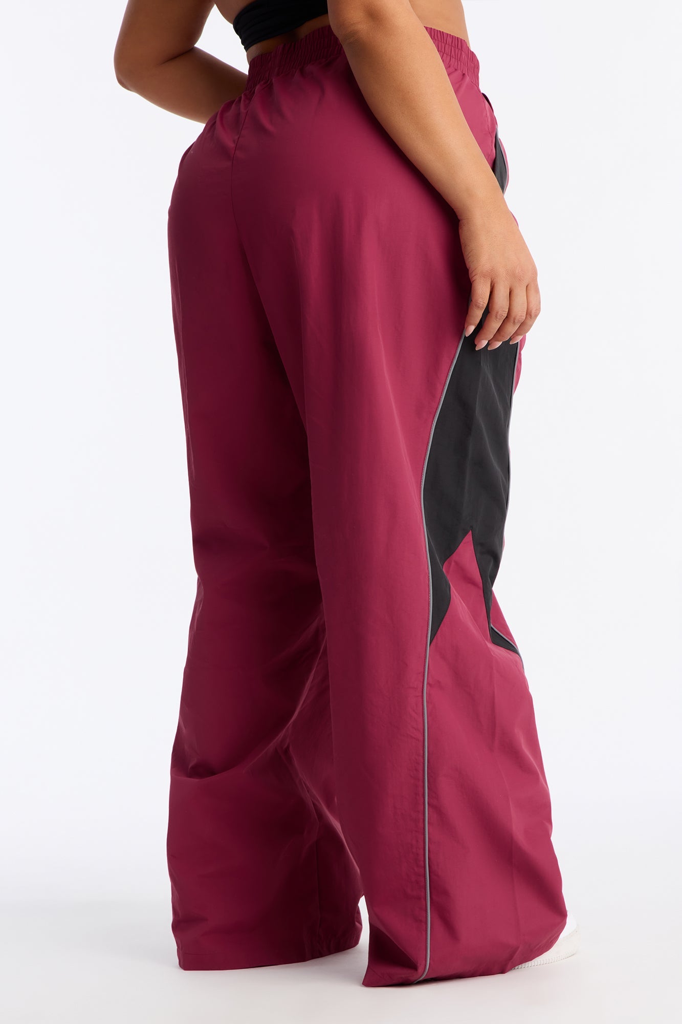 Set The Trend Windbreaker Pants 33 - Burgundy/combo