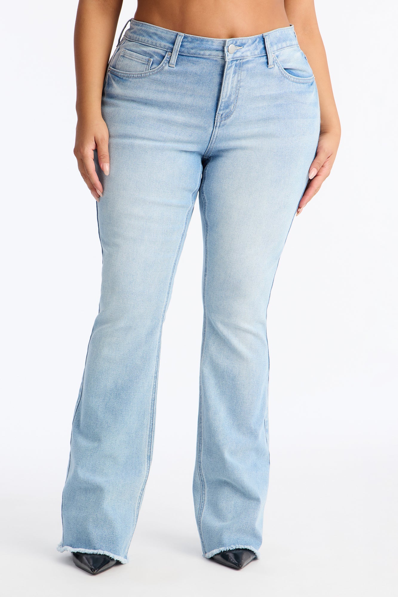 Smooth Touch Stretch Bootcut Jeans - Light Wash