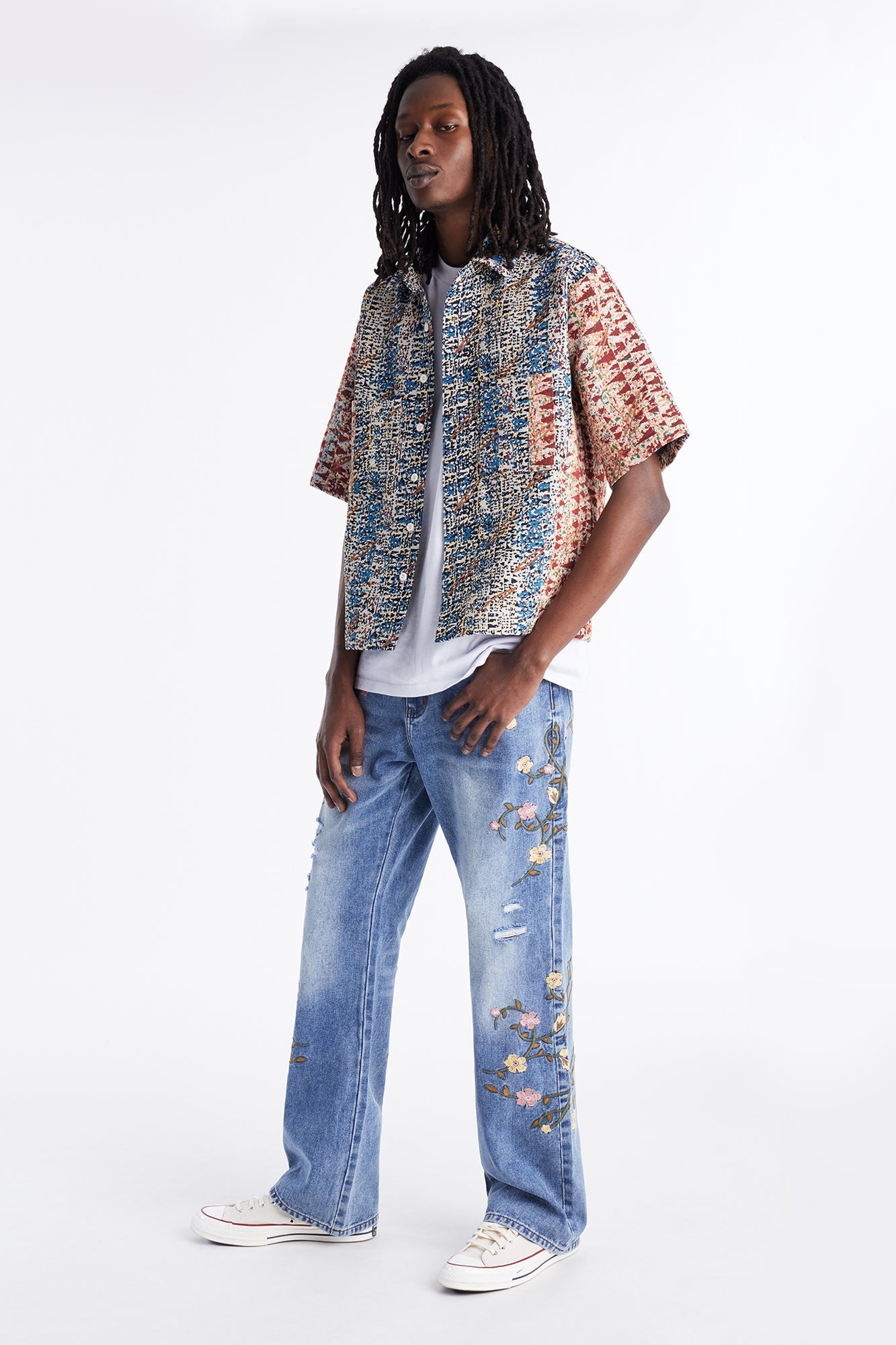 Blooming Stacked Slim Flare Jeans - Light Blue Wash