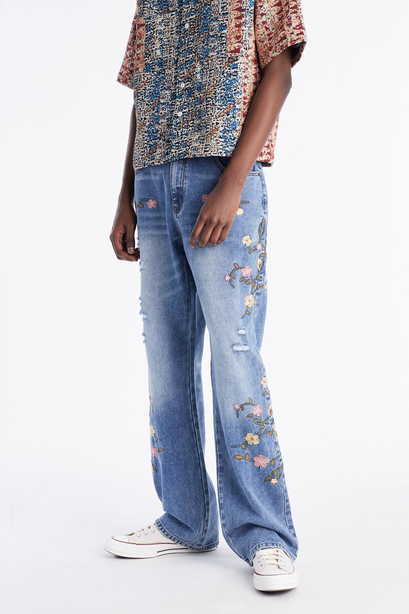Blooming Stacked Slim Flare Jeans - Light Blue Wash