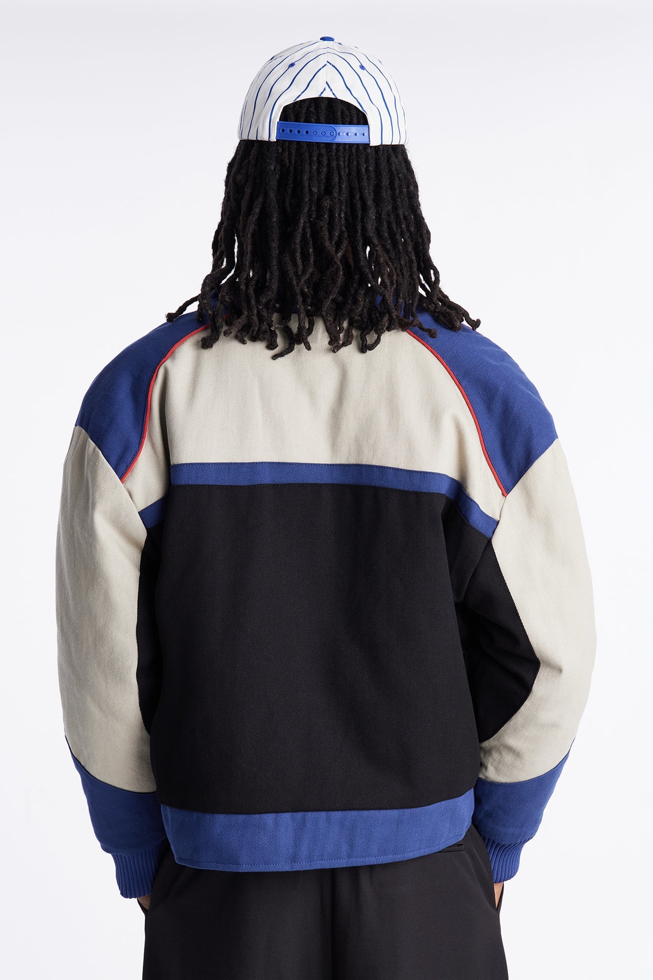 Victory Lap Color Block Bomber Jacket - Black/combo