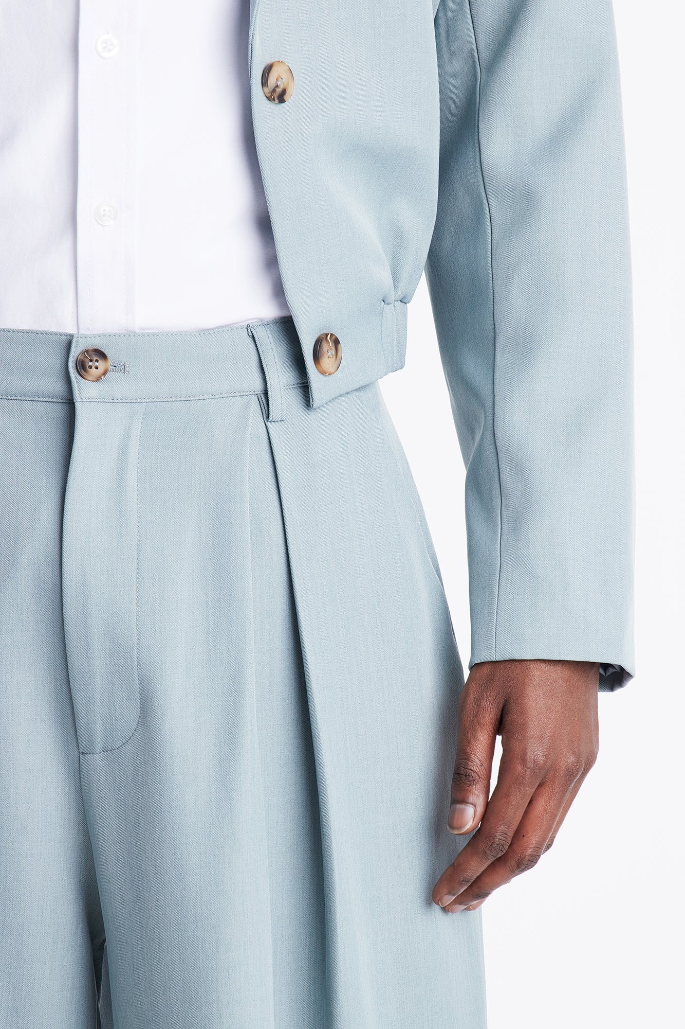 Strikeout Pleated Trouser - Blue