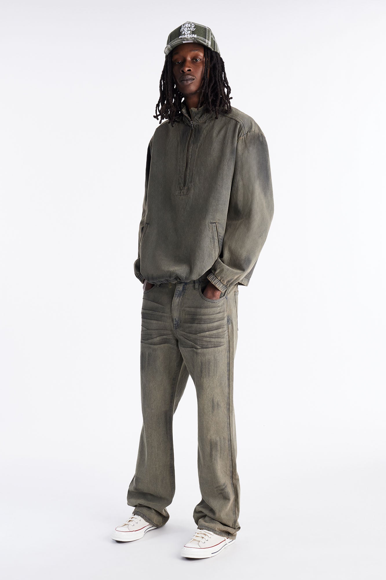 Dune Denim Anorak Jacket - Olive