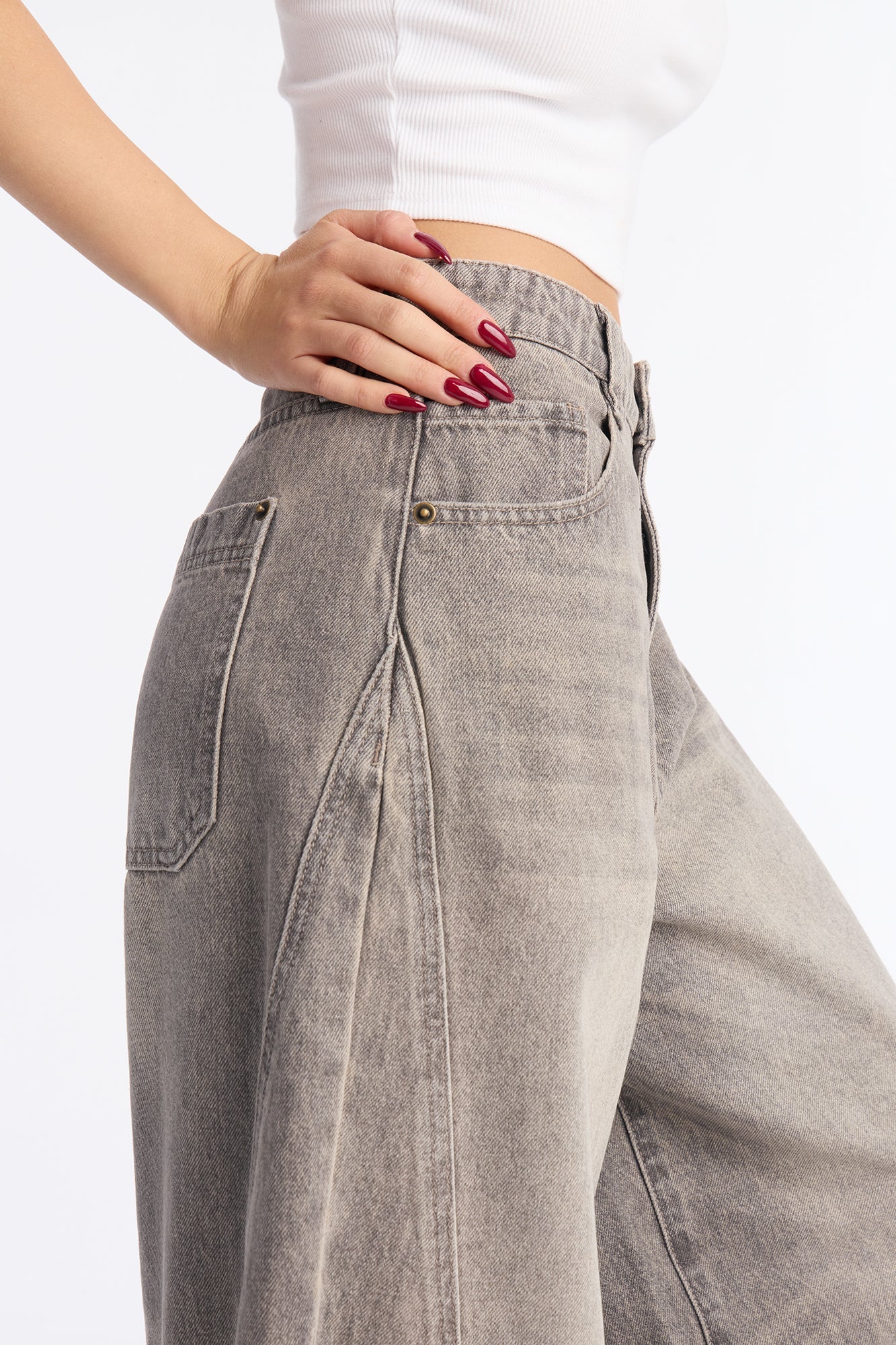 Big Up Baggy Barrel Leg Jeans - Acid Wash