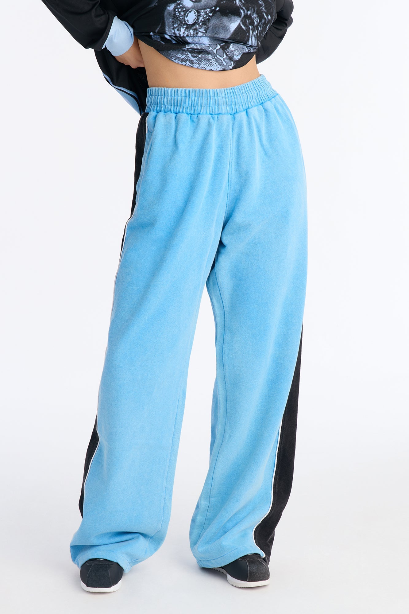 Demi Washed Wide Leg Pant - Blue