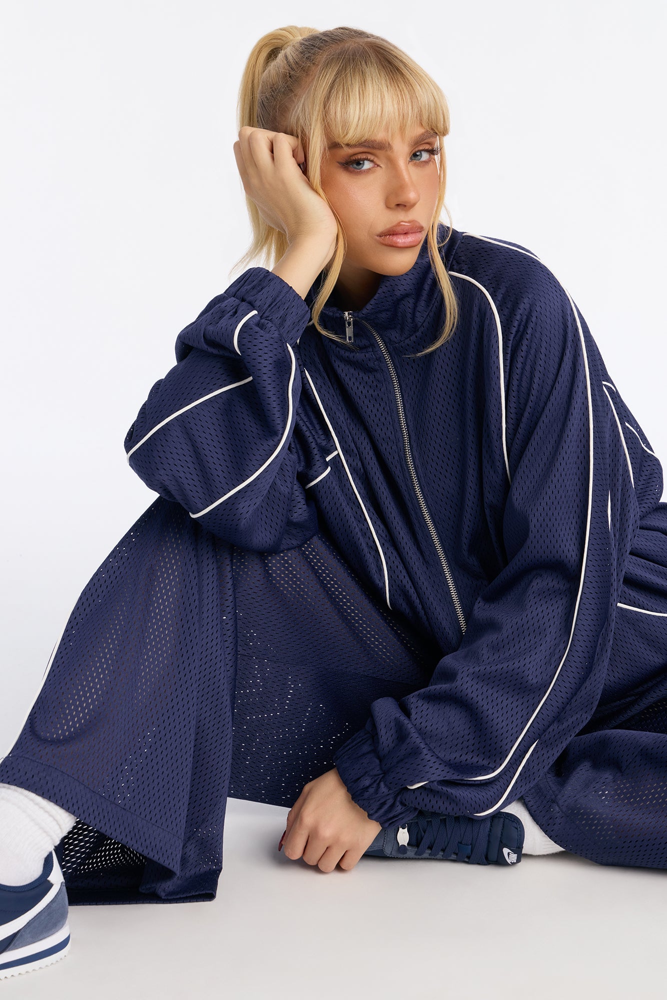 Milianna Sweatshirt Zip Up - Navy