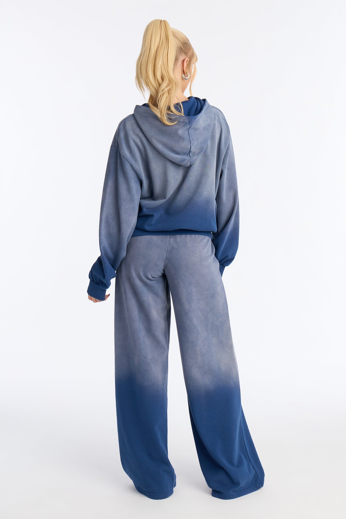 The 88 Ombre Sweatshirt Hoodie Pant Set - Blue