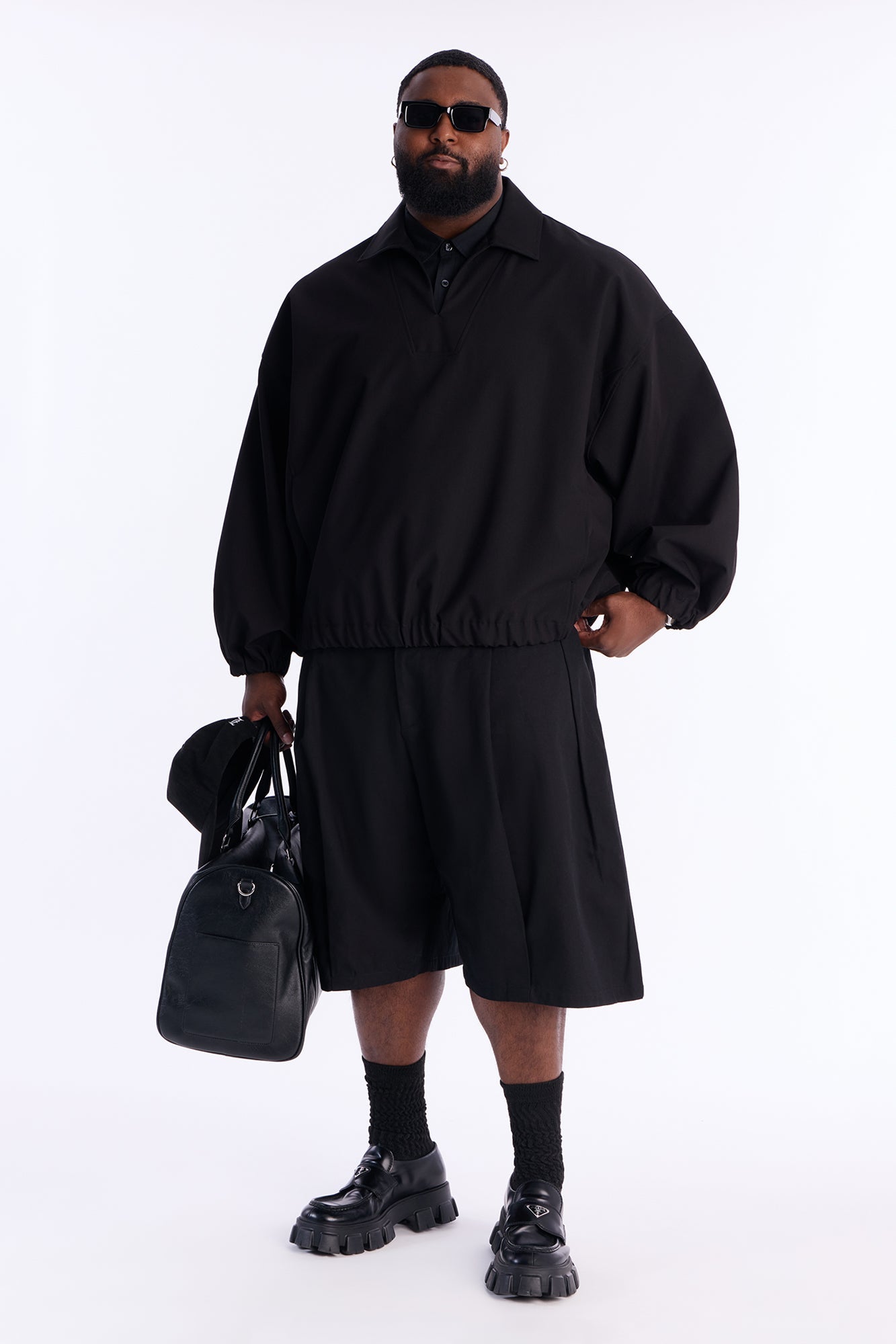 Relaxed Bold Flow Jacket - Black