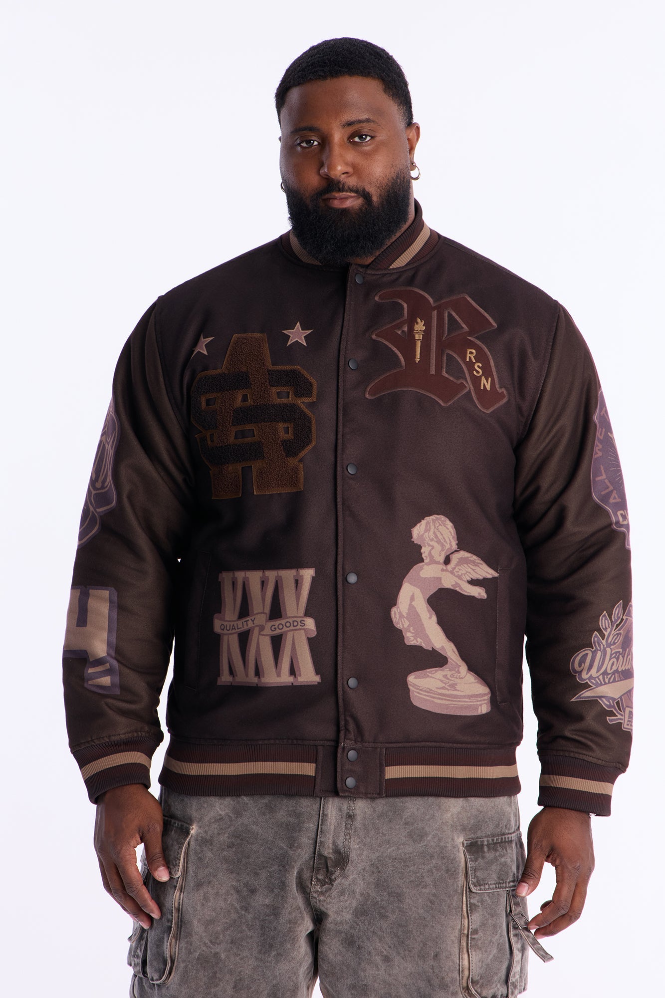 We Are The Champions Varsity Jackets - Brown Combo