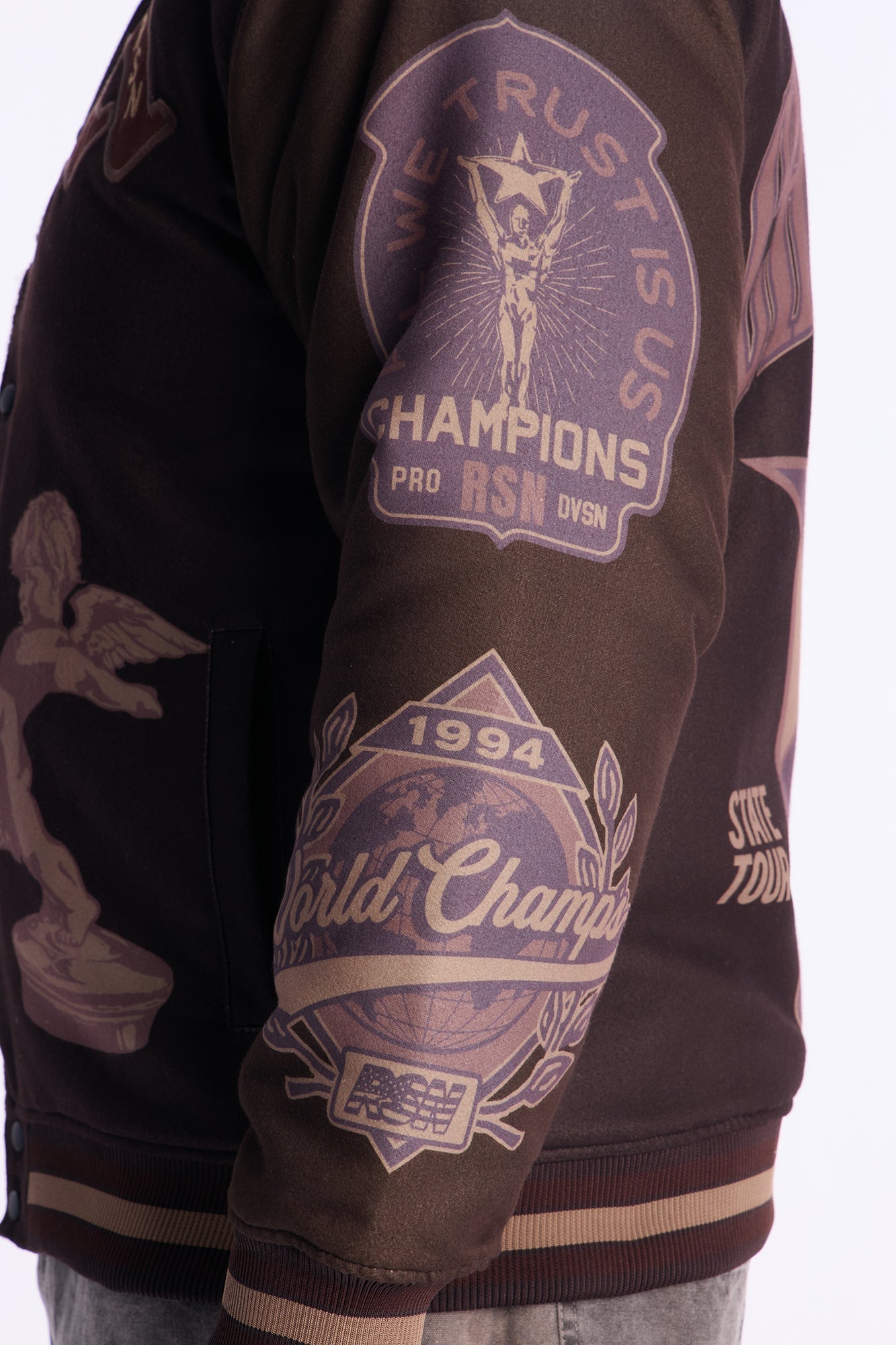 We Are The Champions Varsity Jackets - Brown Combo