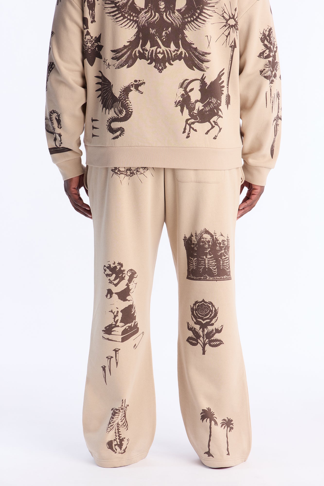 Rogue Culture Skinny Flare Sweatpants - Taupe