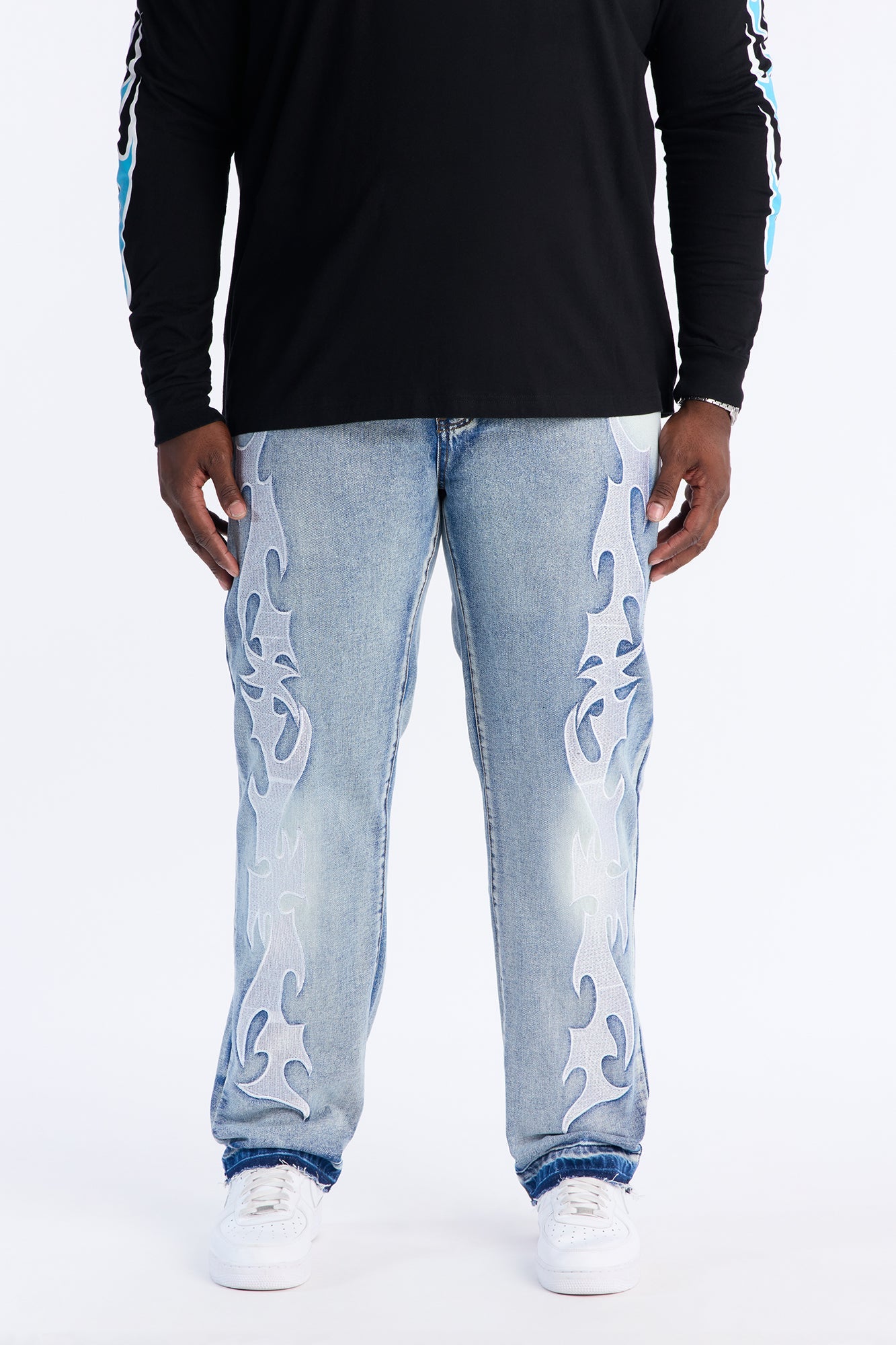 Stacked Slim Flare Blaze Cut Jean - Light Wash