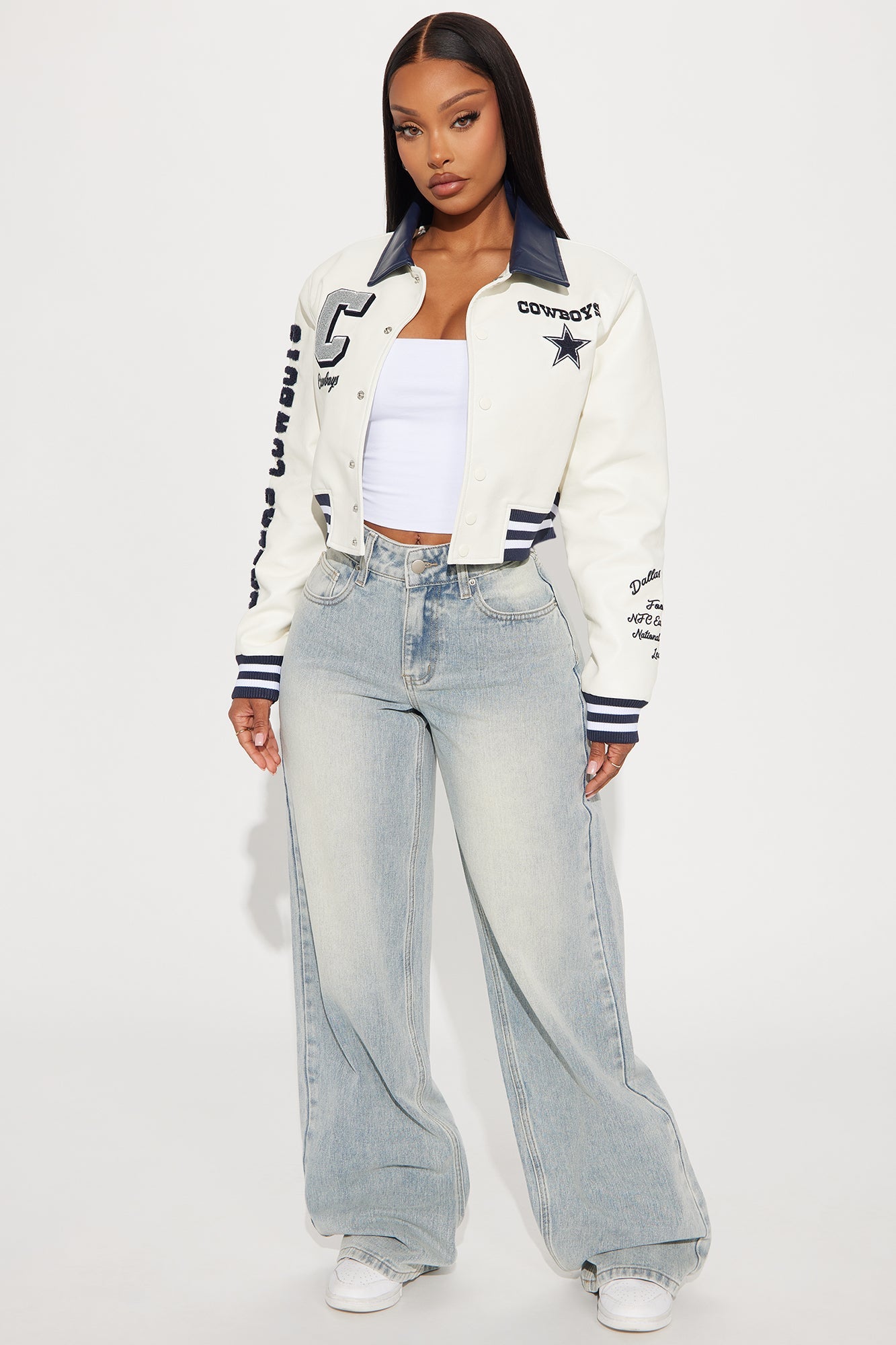 Cowboys Halftime Bomber Jacket - Cream