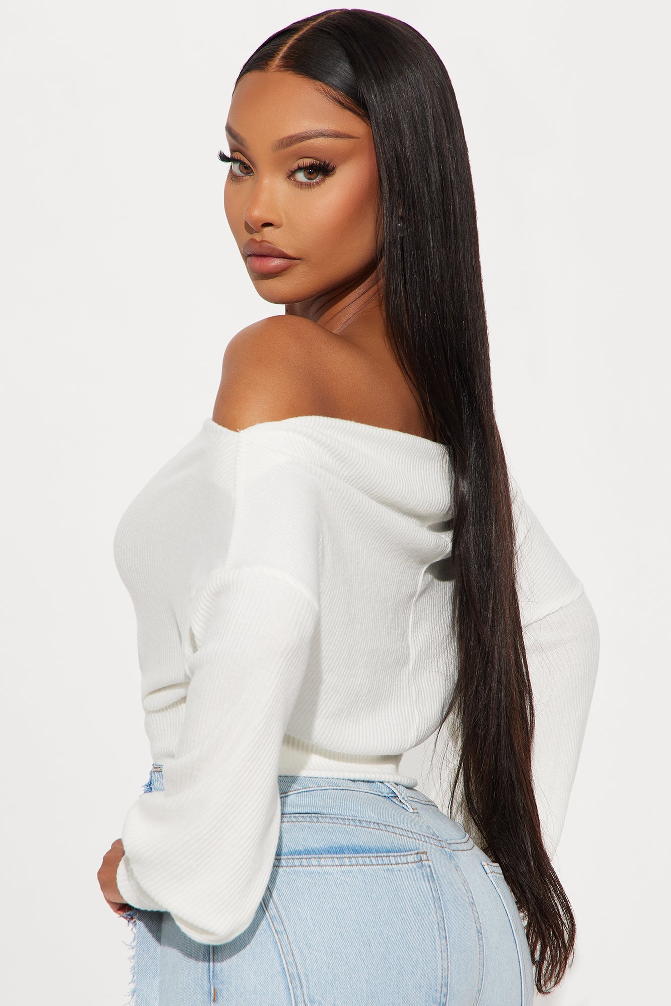 Halle Off Shoulder Top - Ivory