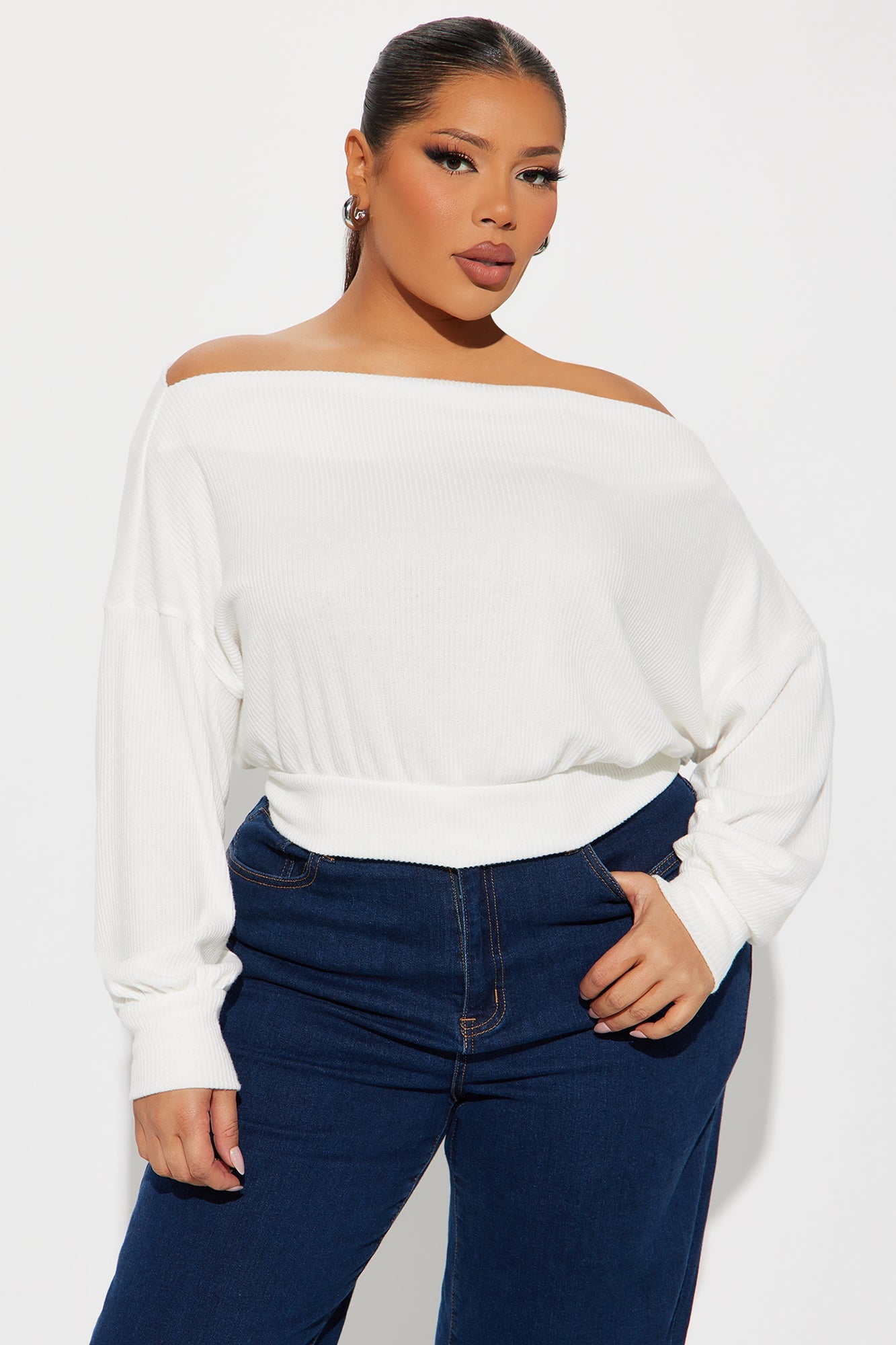 Halle Off Shoulder Top - Ivory