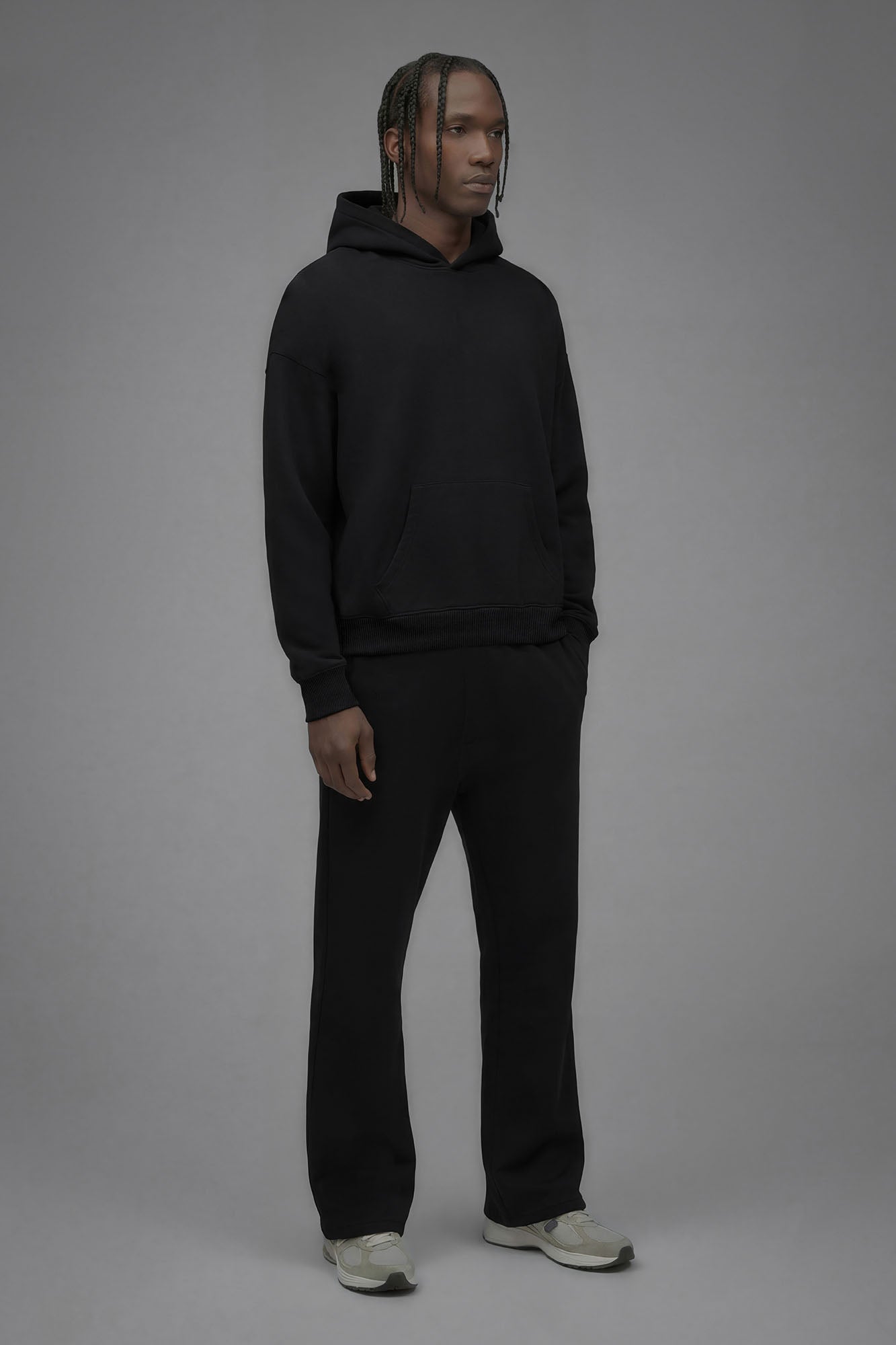 410 Oversized Cropped Hoodie - Black