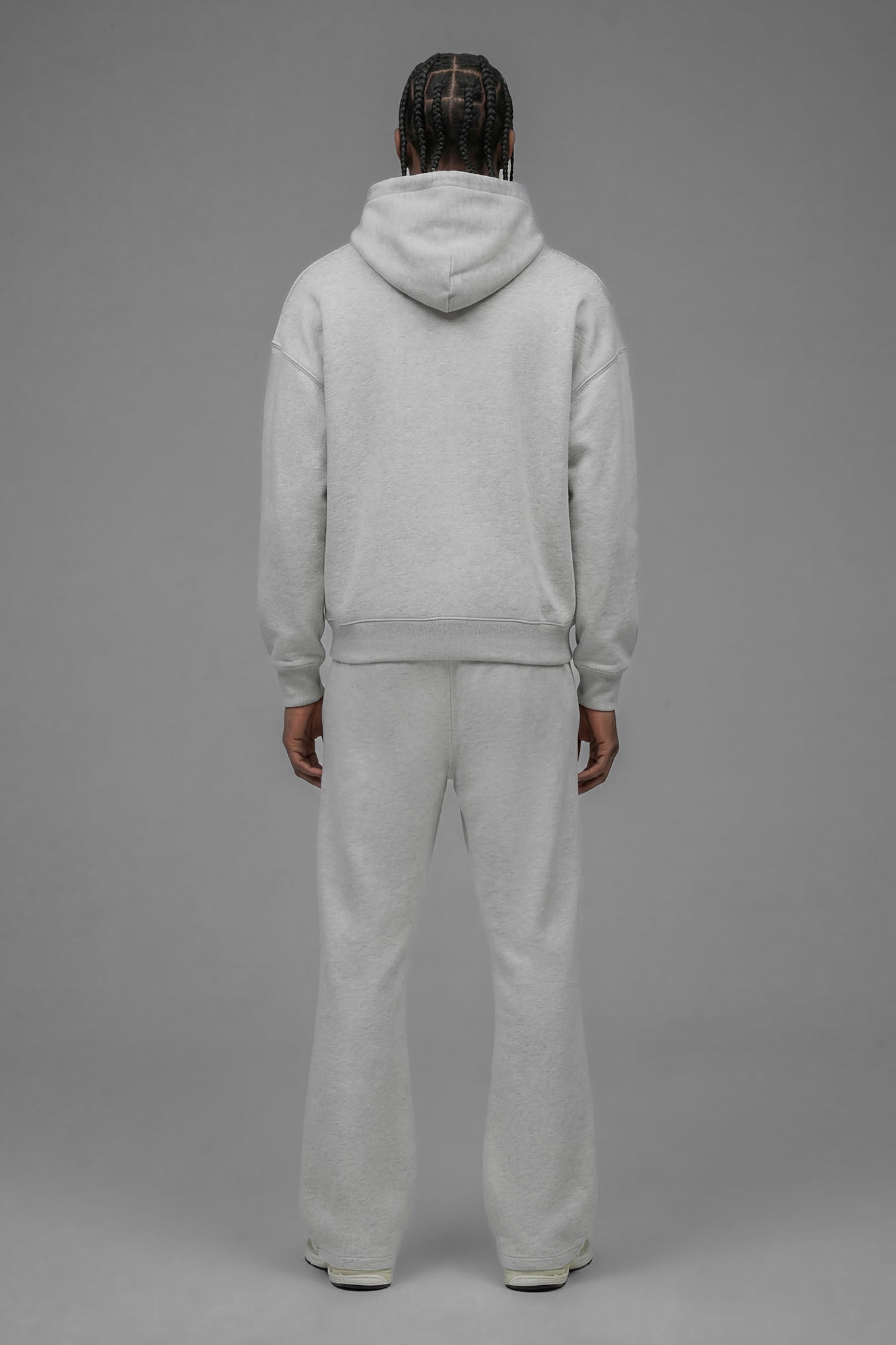 410 Oversized Cropped Hoodie - Heather Grey