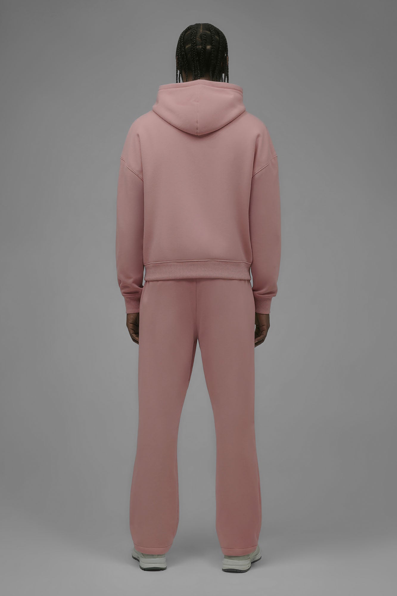 410 Oversized Cropped Zip Hoodie - Pink