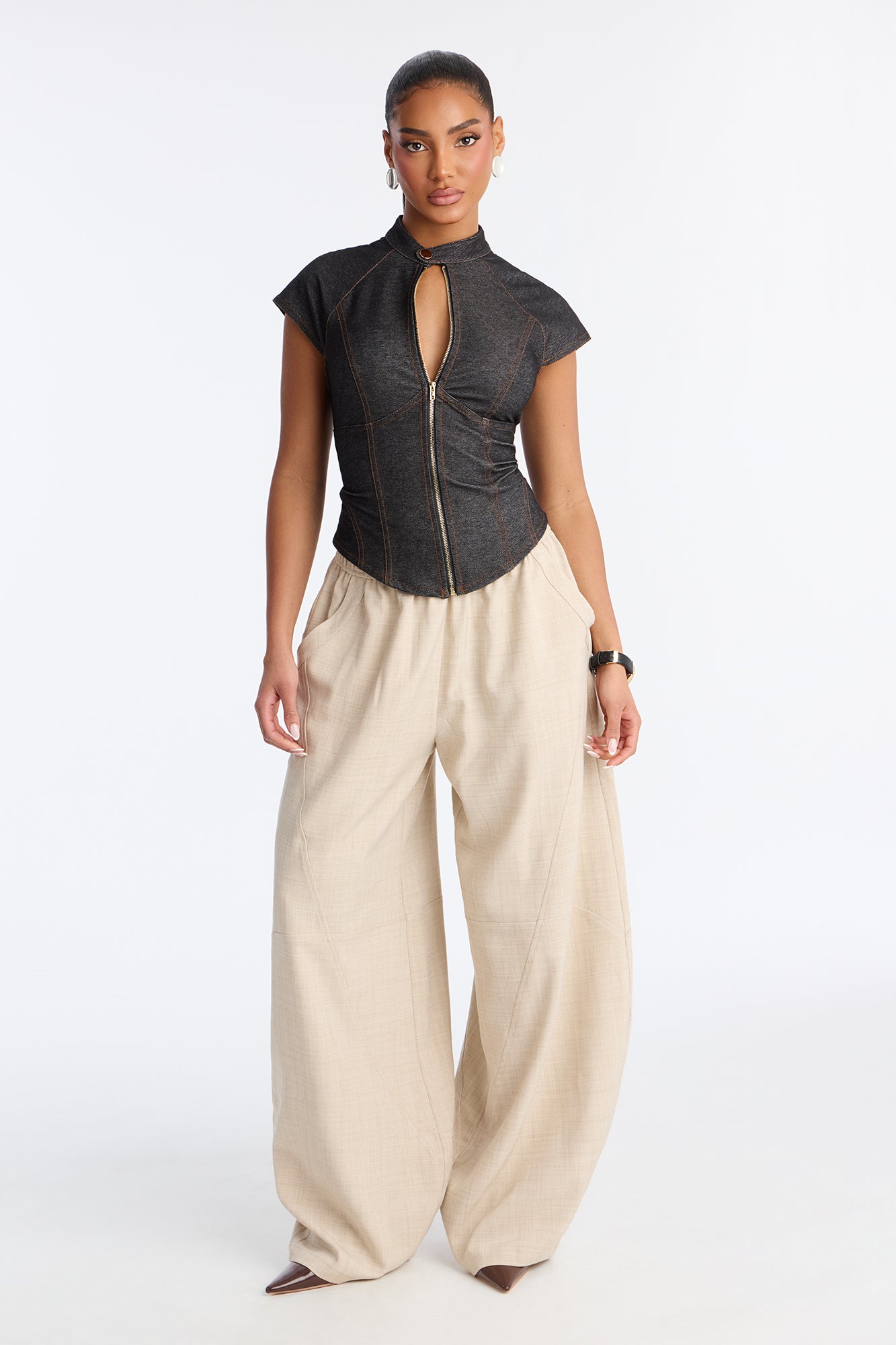 Boardwalk Breeze Barrel Leg Pant 30″ - Cream