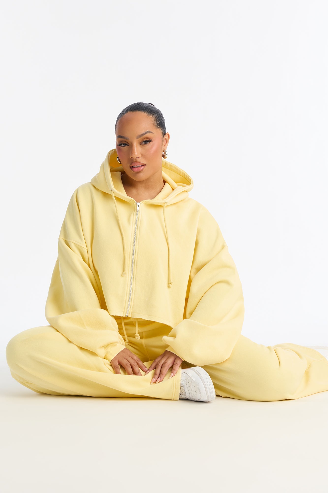 On The Go Fleece Pant Set - Yellow