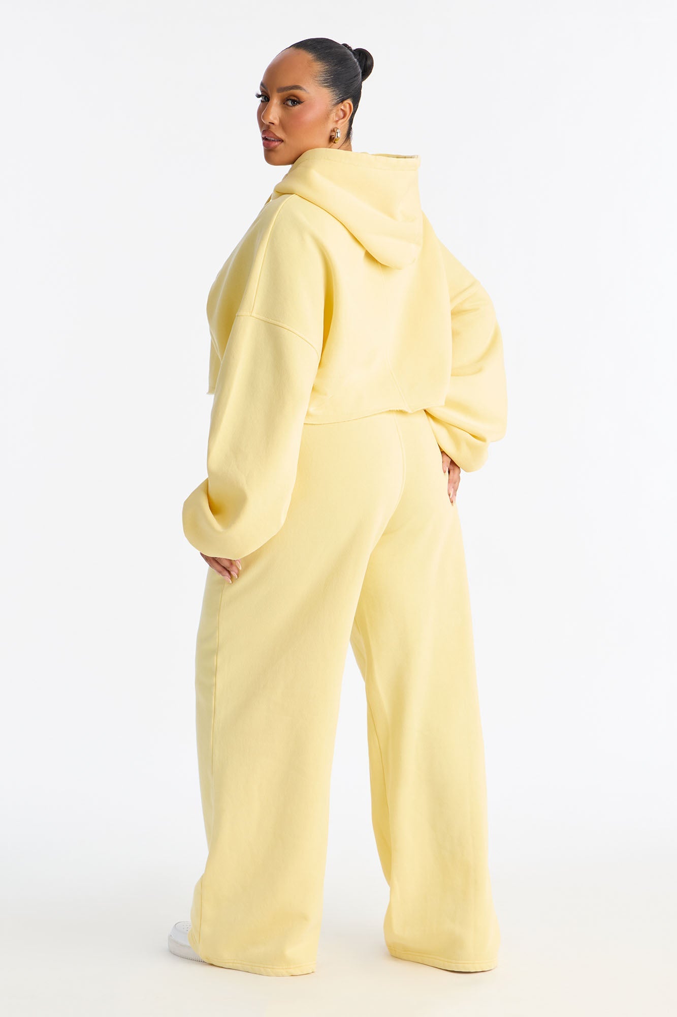 On The Go Fleece Pant Set - Yellow