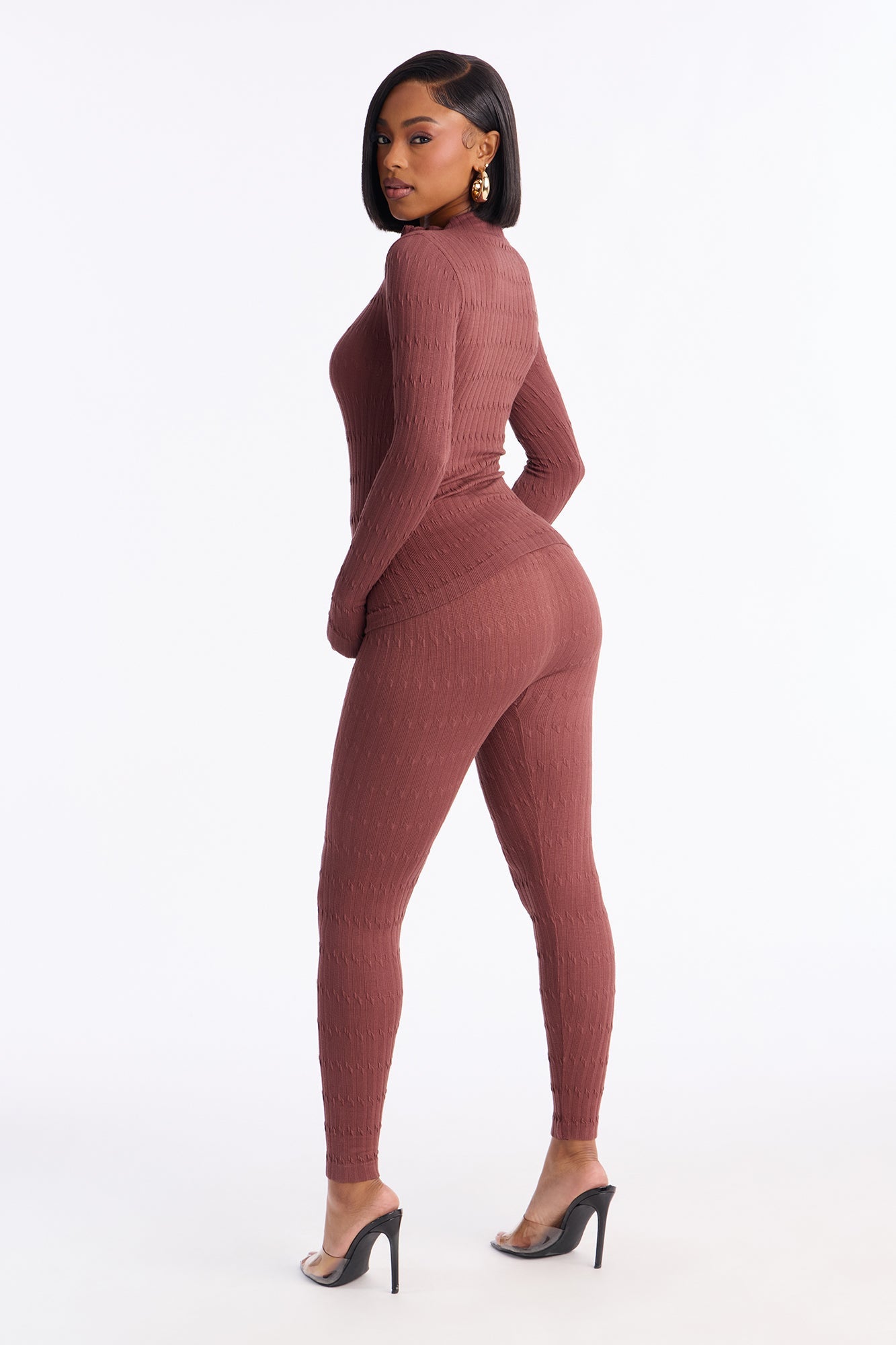 Pull Up N’ Chill Seamless Legging Set - Brown