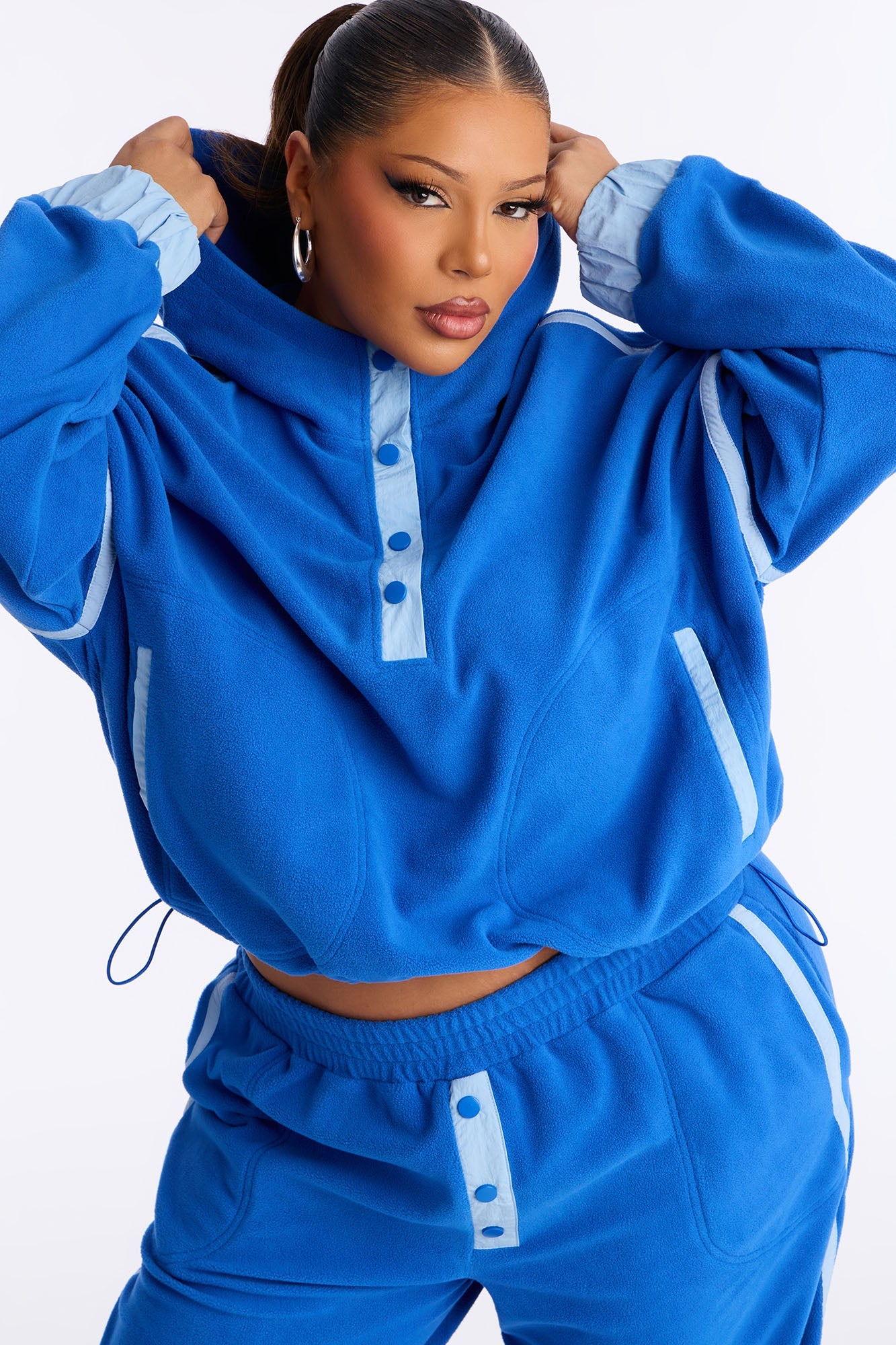 No Rush Polar Fleece Pant Set - Blue