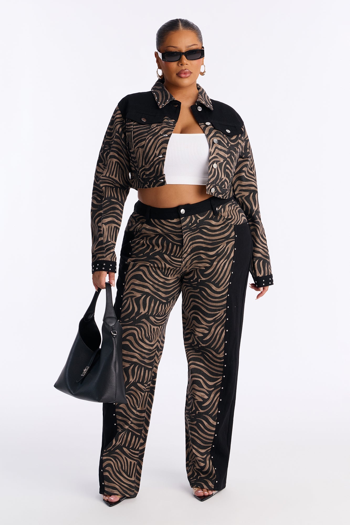 Roam Free Embellished Denim Jacket - Black/combo