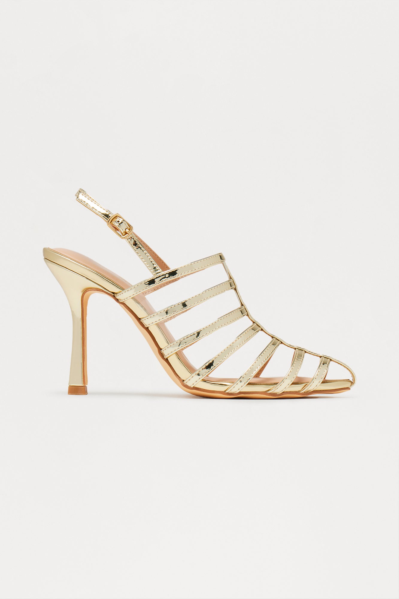 Viviette Metallic Slingback Pumps - Gold