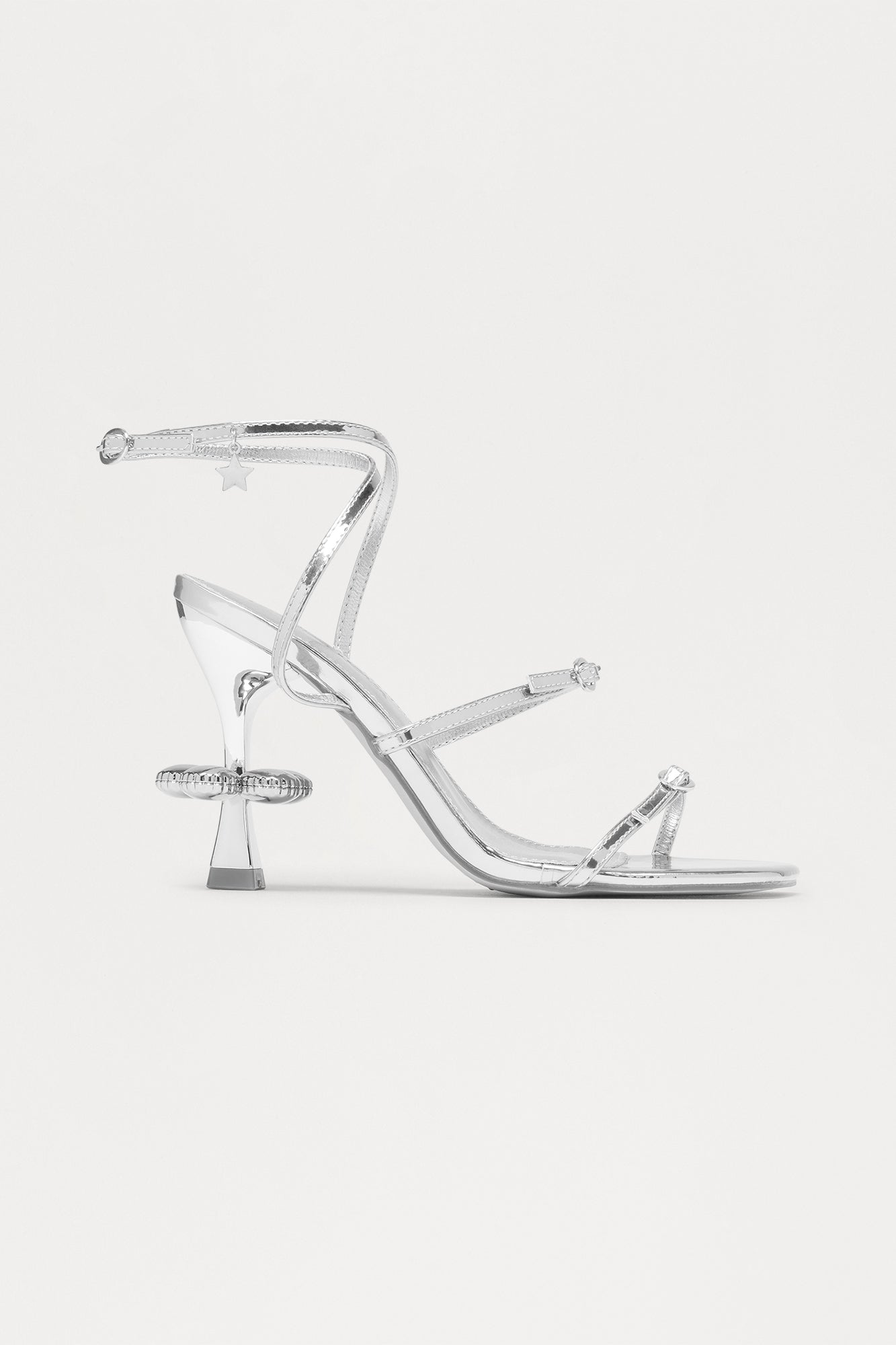 Galaxy Faux Patent Heels - Silver