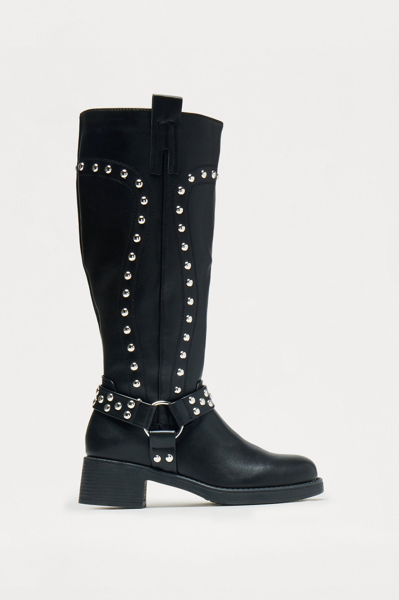 Karisa Studded Hardware Boots - Black