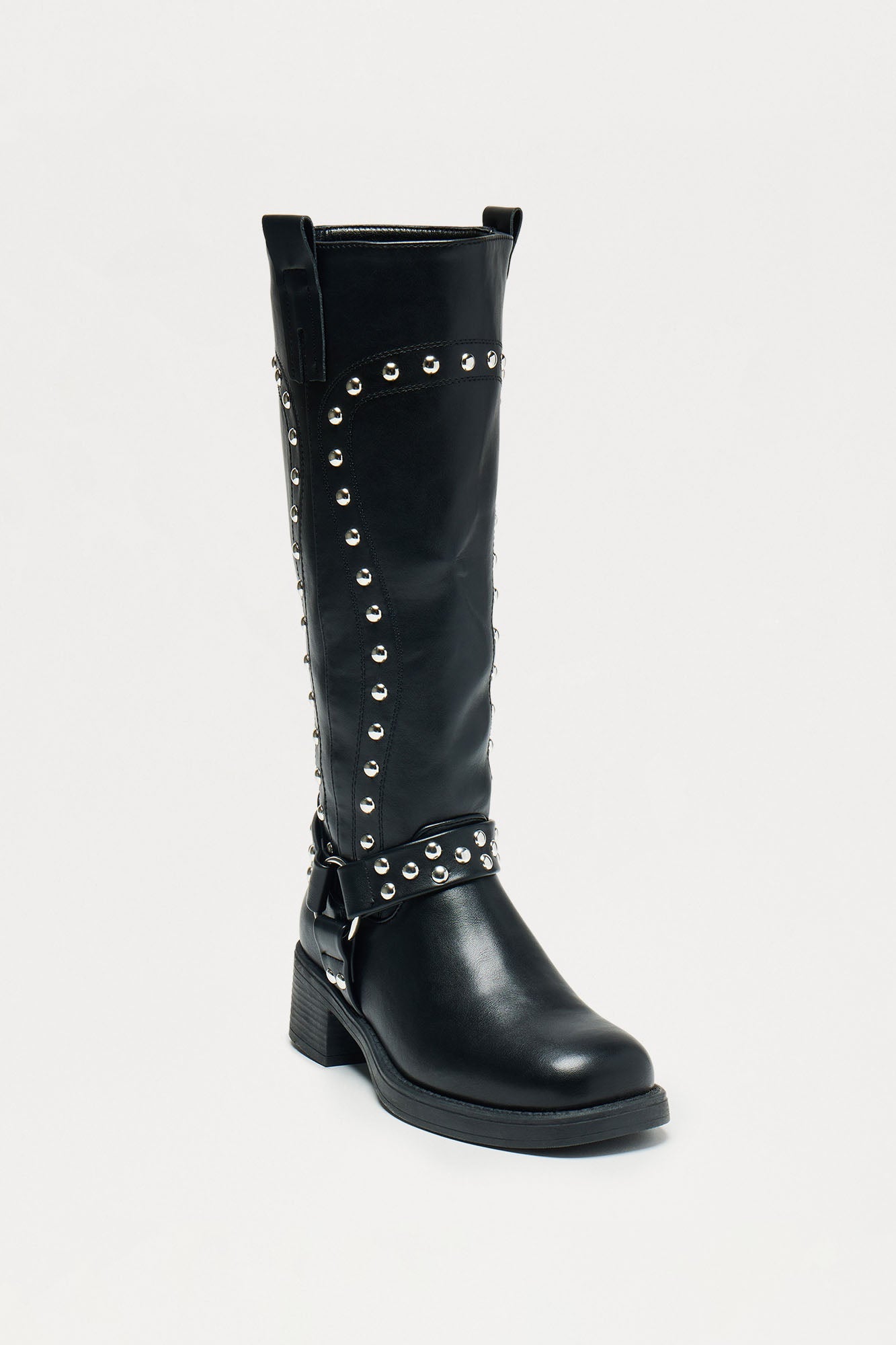 Karisa Studded Hardware Boots - Black
