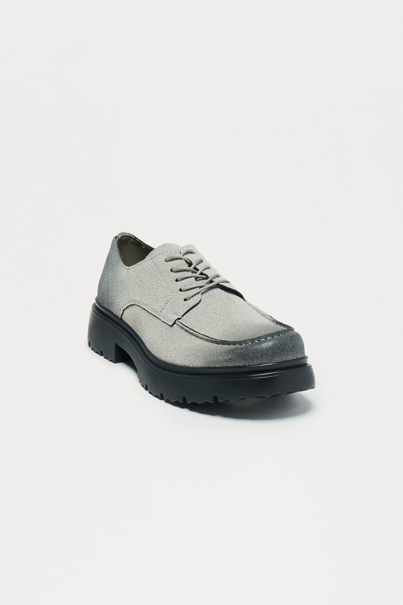 Textured Ombre Chunky Lace Up Shoes - Grey/combo