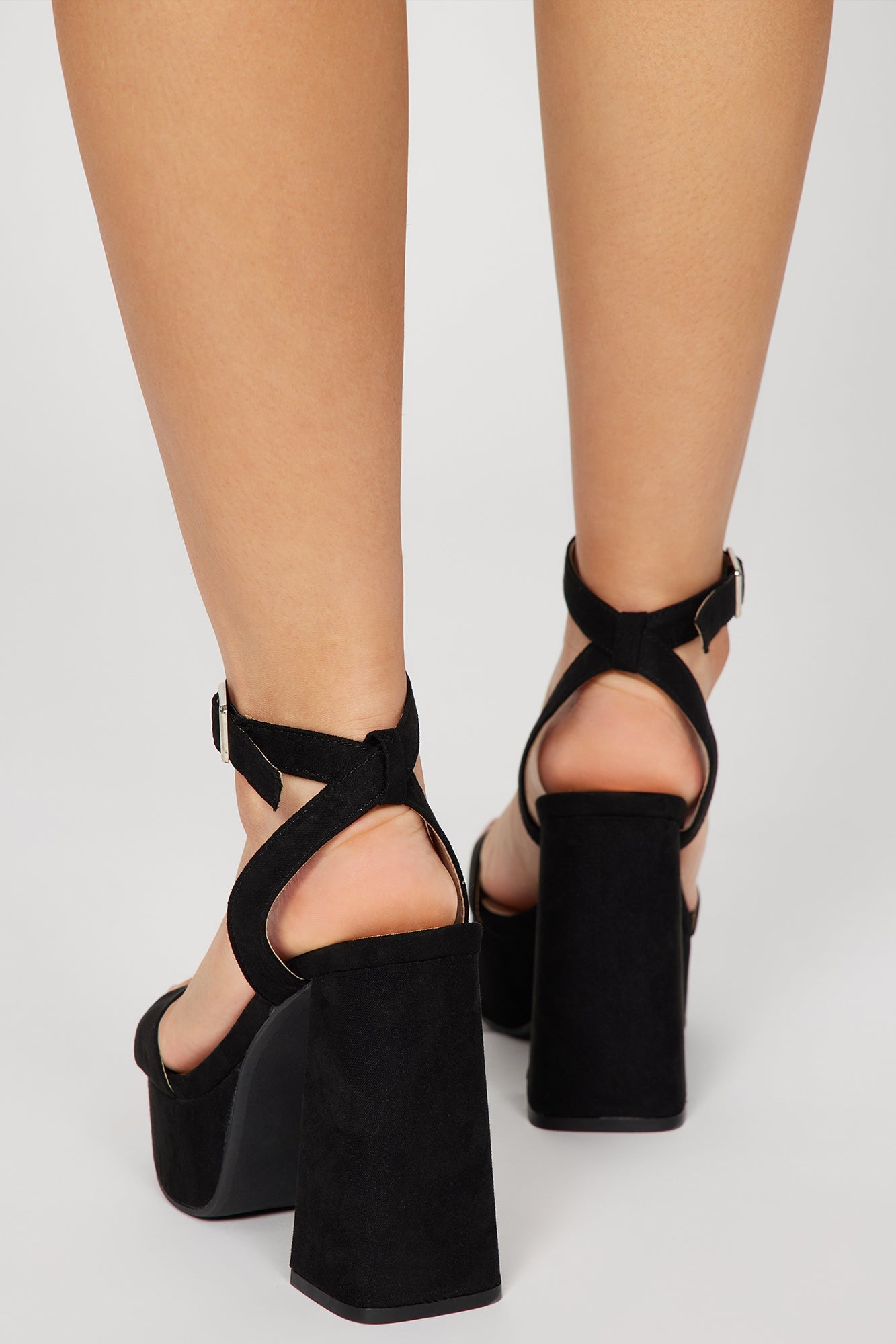 Freyja Platform Heeled Sandals - Black