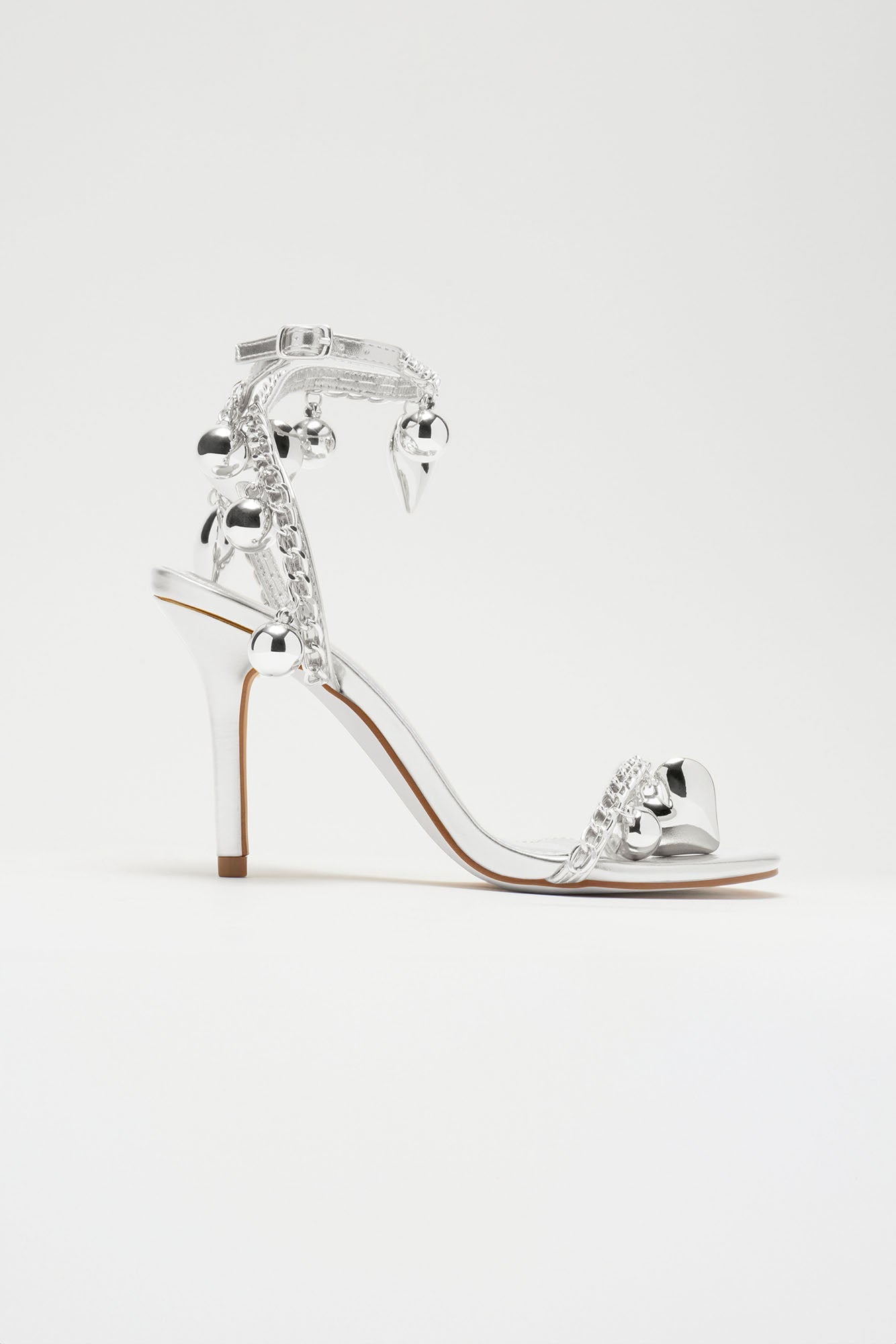 Borrowed Hearts Heeled Sandals - Silver
