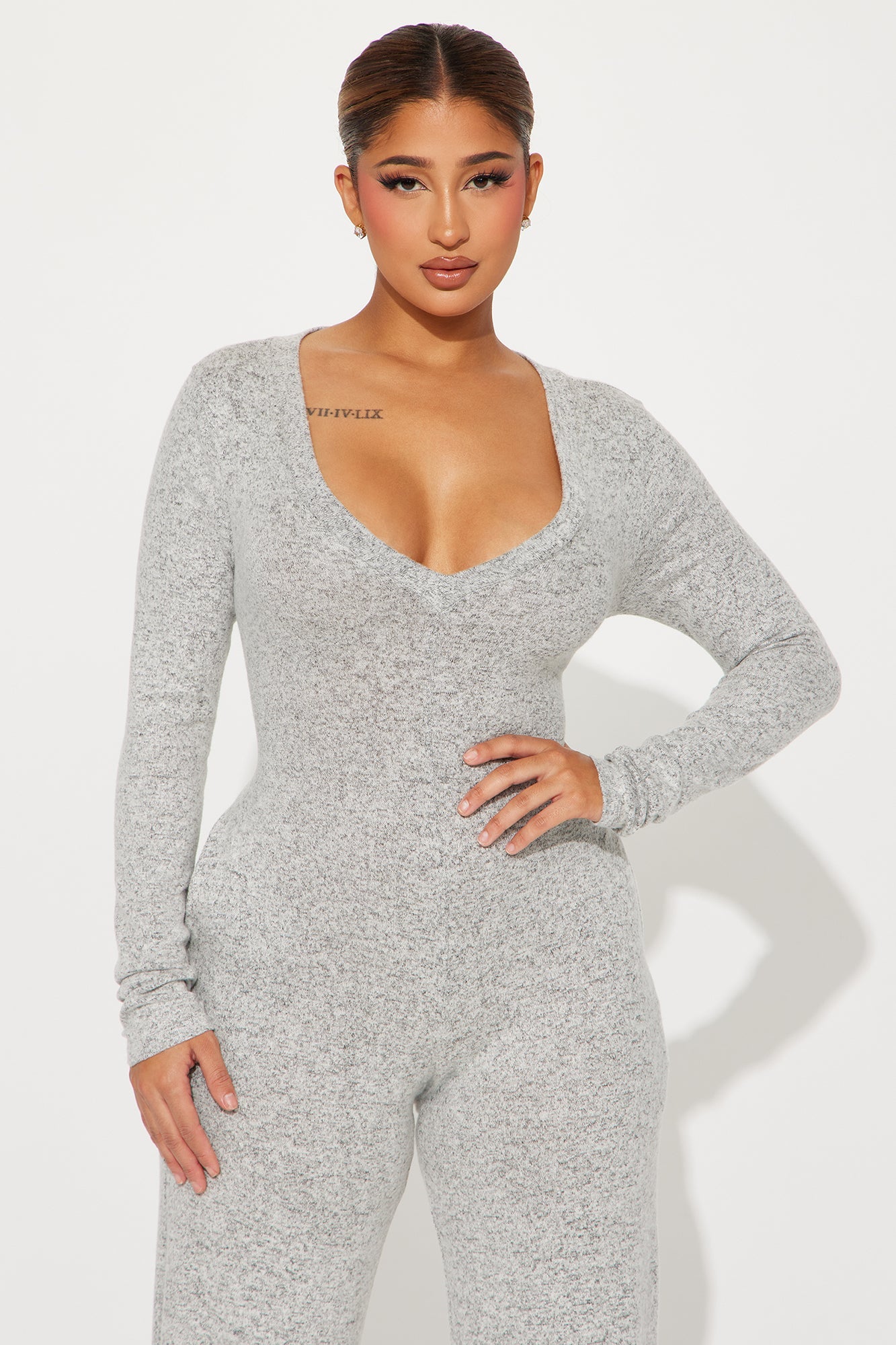 Never Not Nice Jumpsuit - Heather Grey