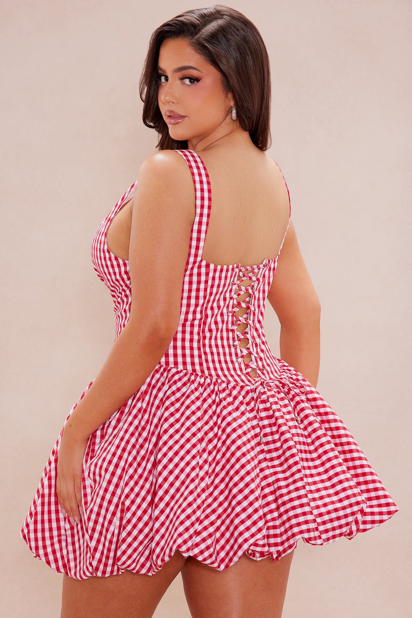 Austin Poplin Mini Dress - Red/White