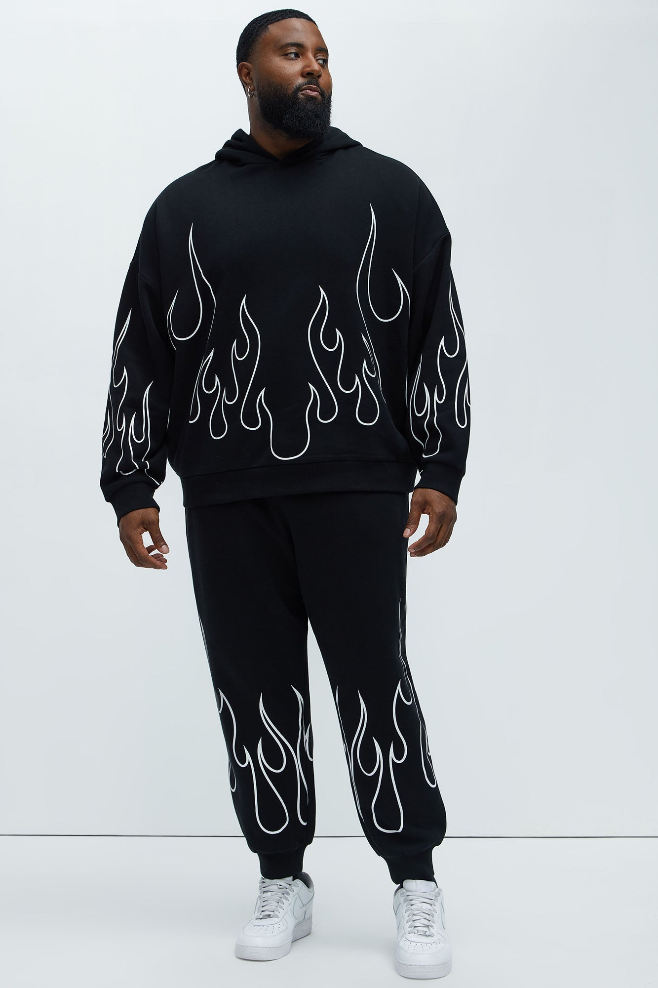 Tyson Chase Flame Oversized Hoodie - Black/combo