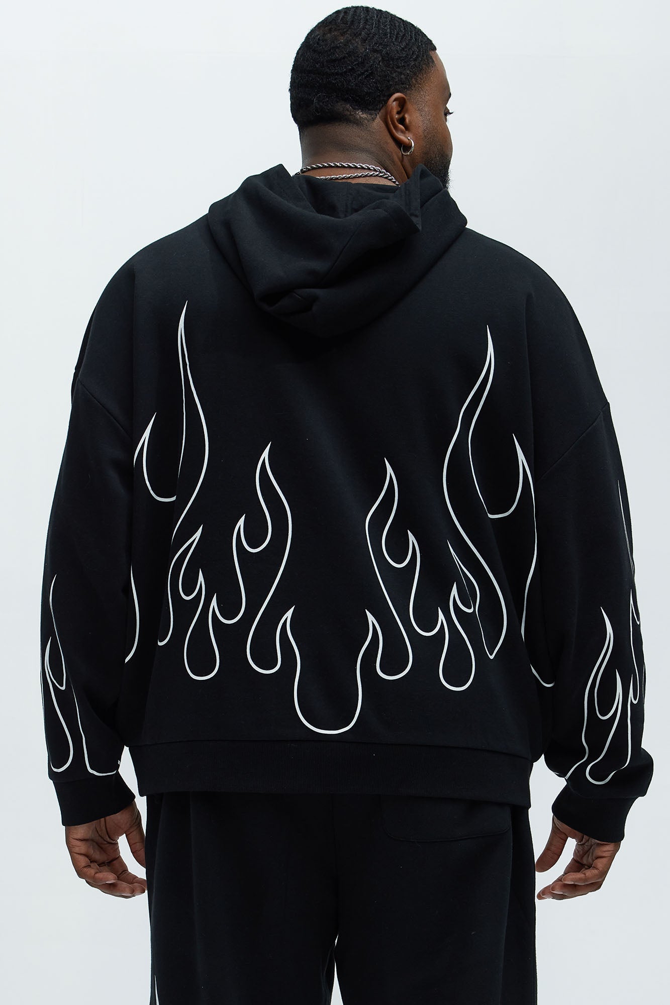 Tyson Chase Flame Oversized Hoodie - Black/combo